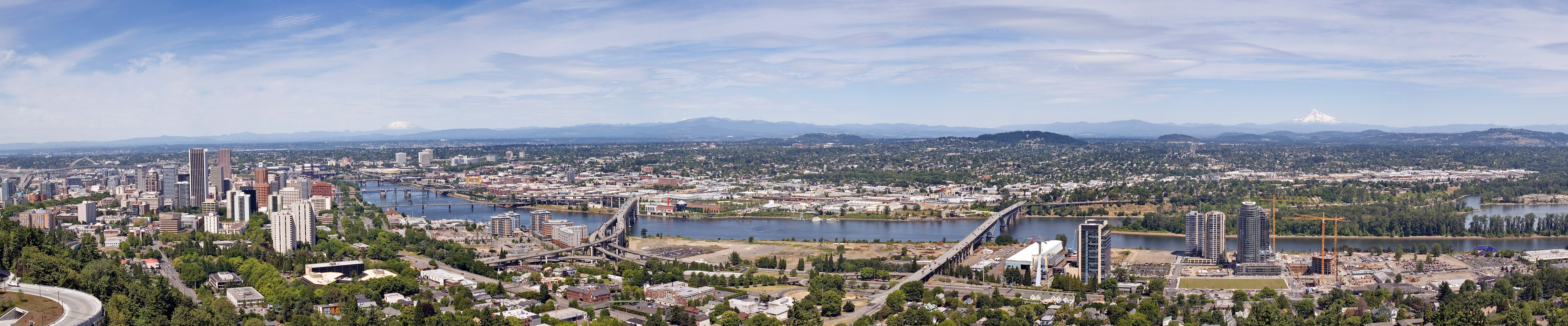 City Triple Screen Wide Angle Portland Cityscape 5760x1200