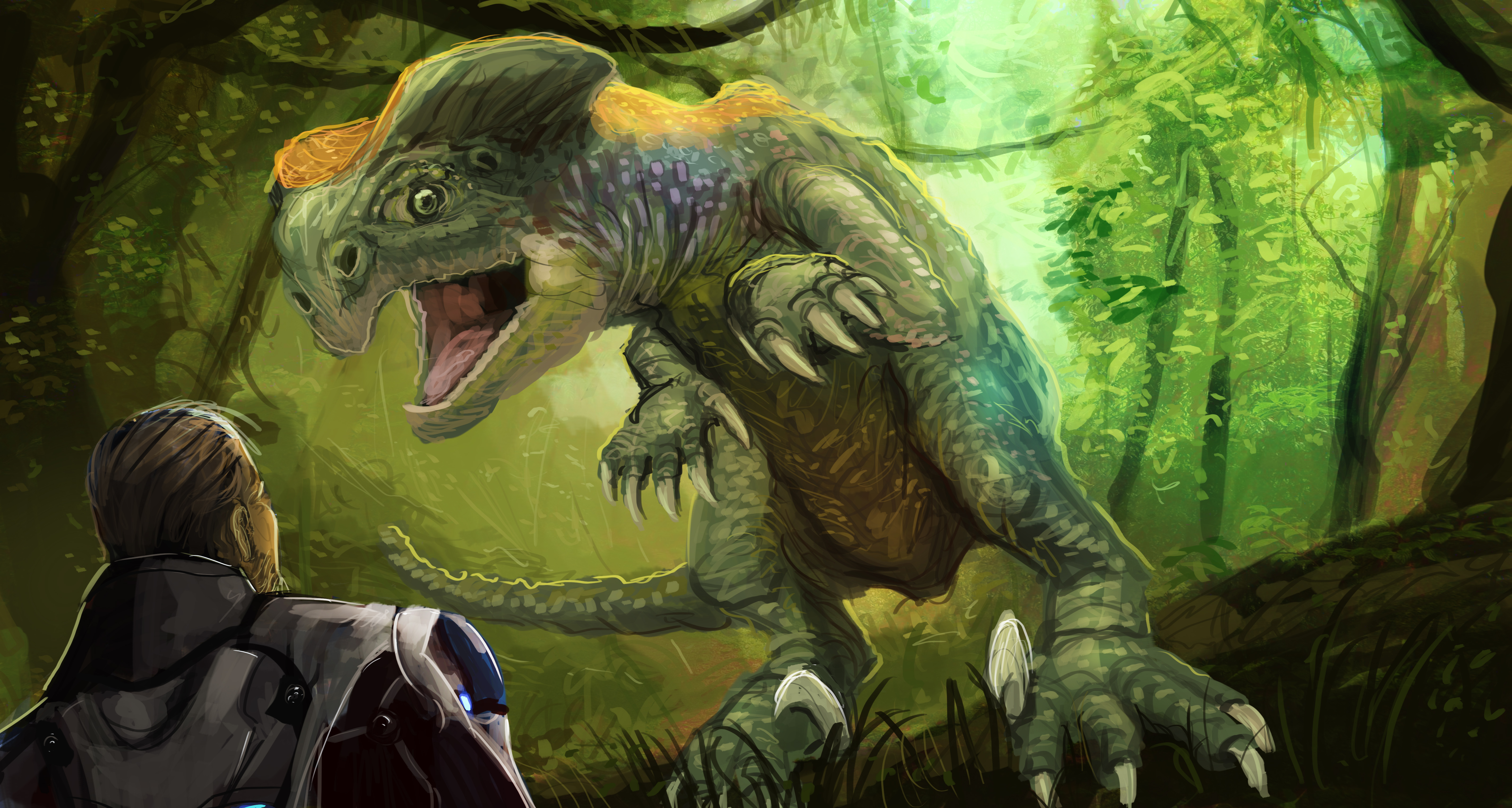 Elite Dangerous Dinosaurs Science Fiction Kev Art 5697x3045