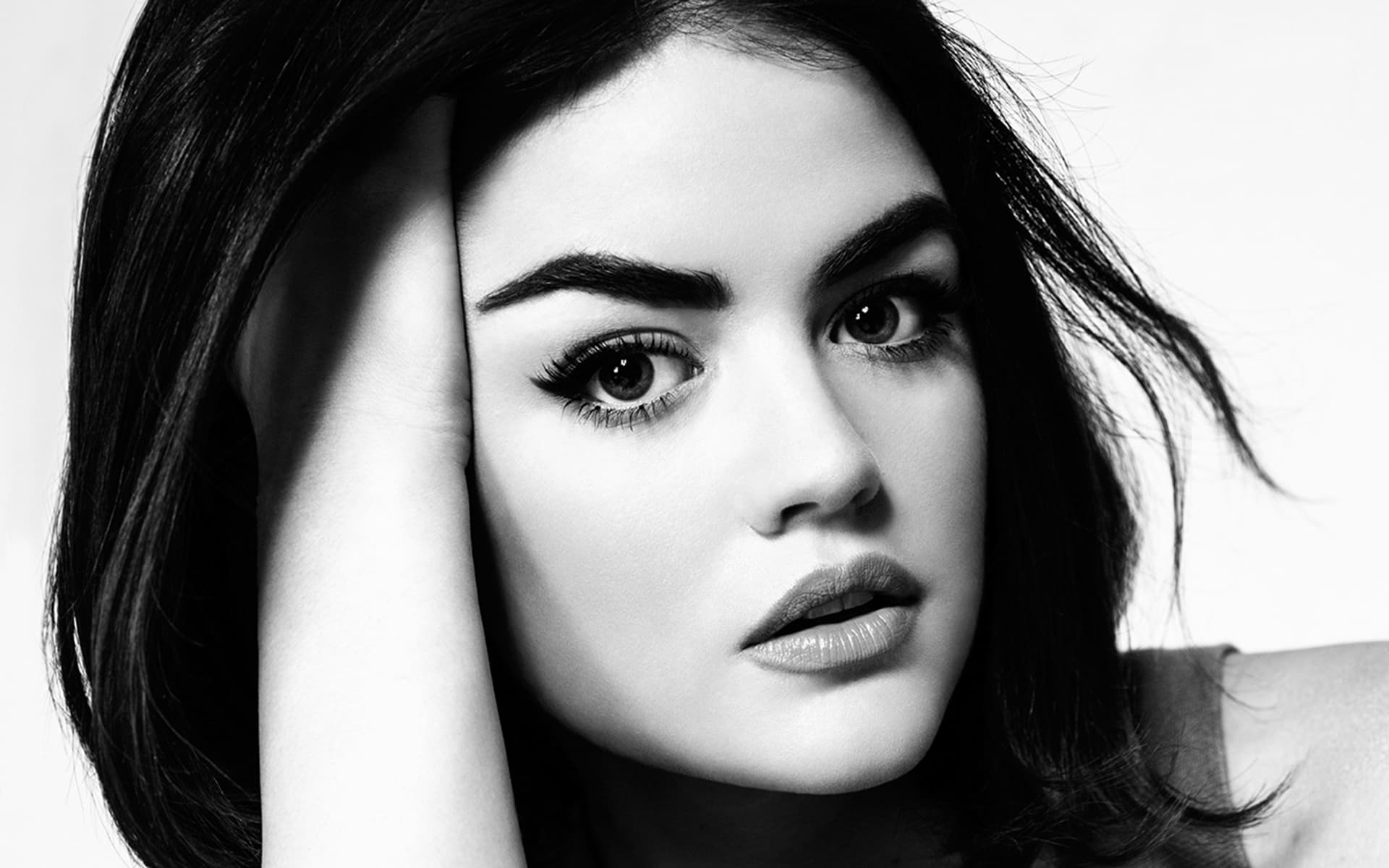 Lucy Hale Black Amp White Actress Singer Brunette 1920x1200