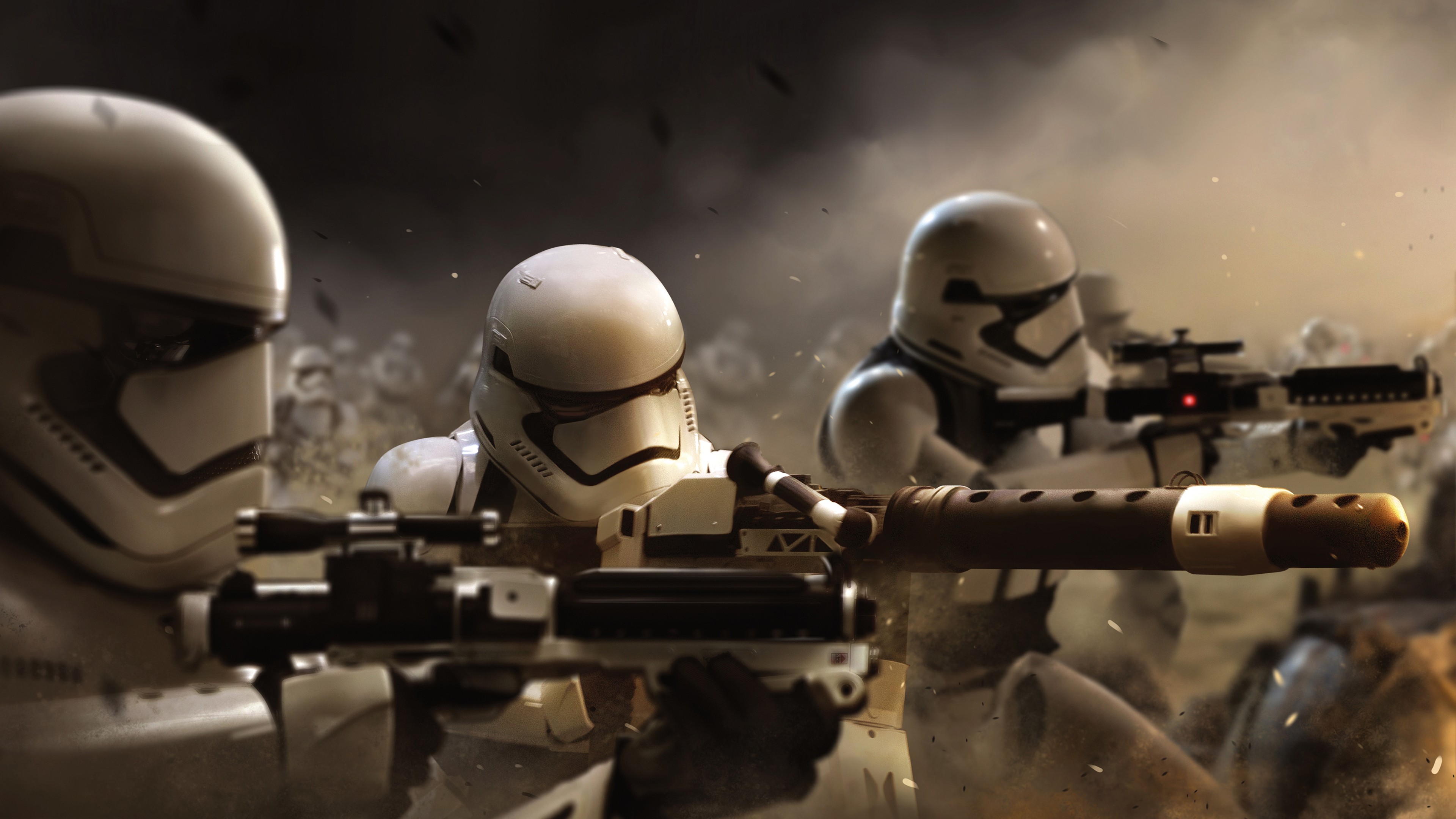 Star Wars The Force Awakens Stormtrooper Battle Star Wars Science Fiction 3840x2160