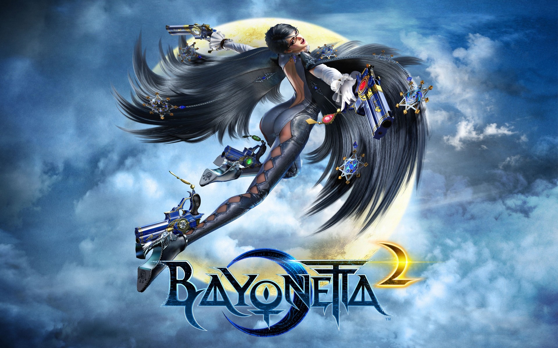 Bayonetta 2 Bayonetta Short Hair Moon Gun 1920x1200