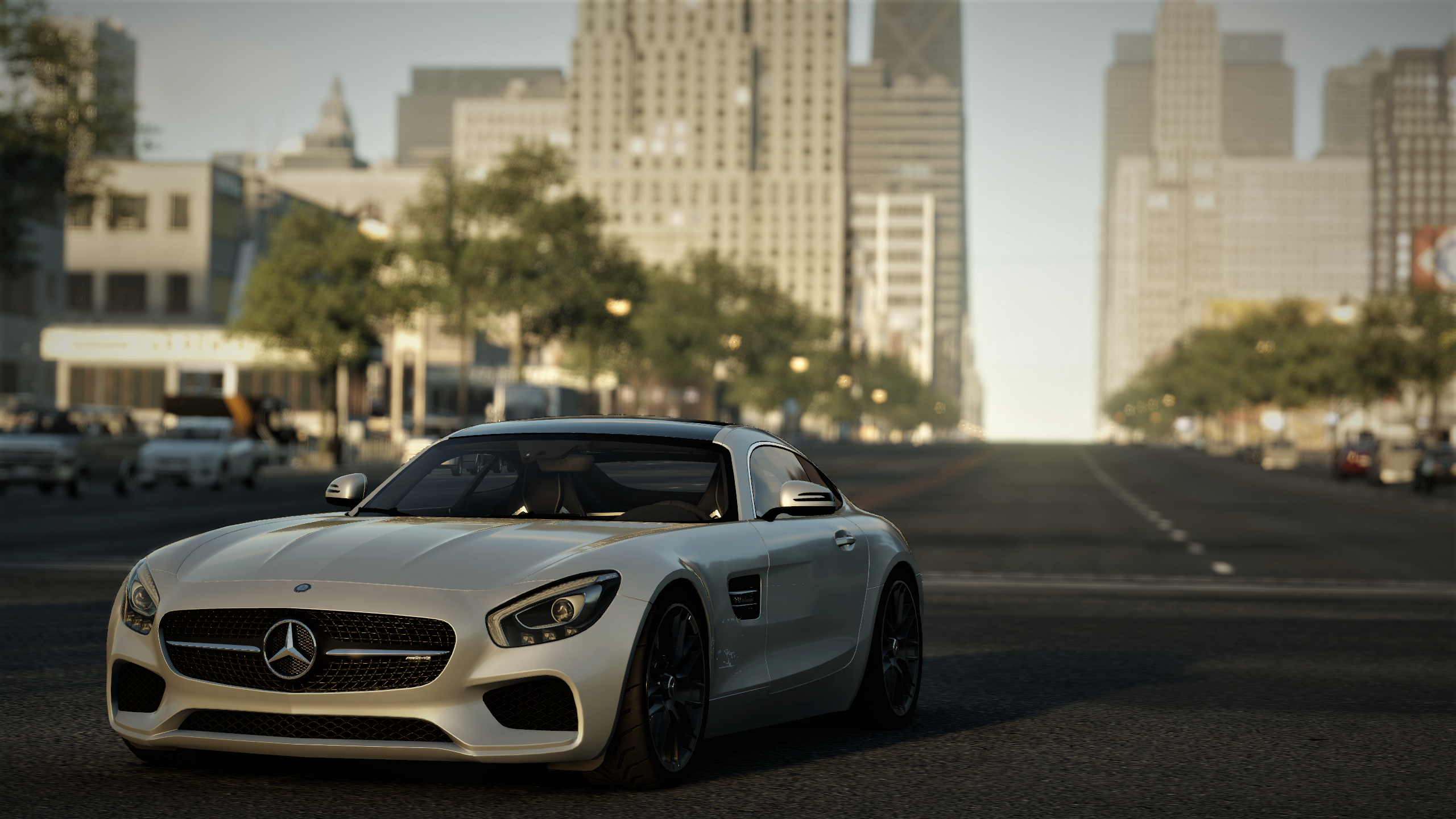 Mercedes Benz Car Grey Grey Cars Detroit Mercedes AMG GT Front Angle View 2560x1440