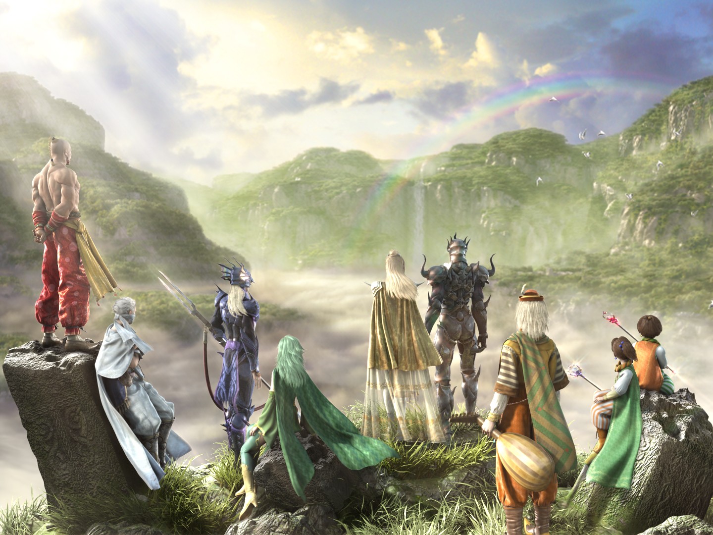 Cecil Harvey Rosa Joanna Farrell Kain Highwind Rydia Final Fantasy Edward Chris Von Muir Yang Fang L 1440x1080