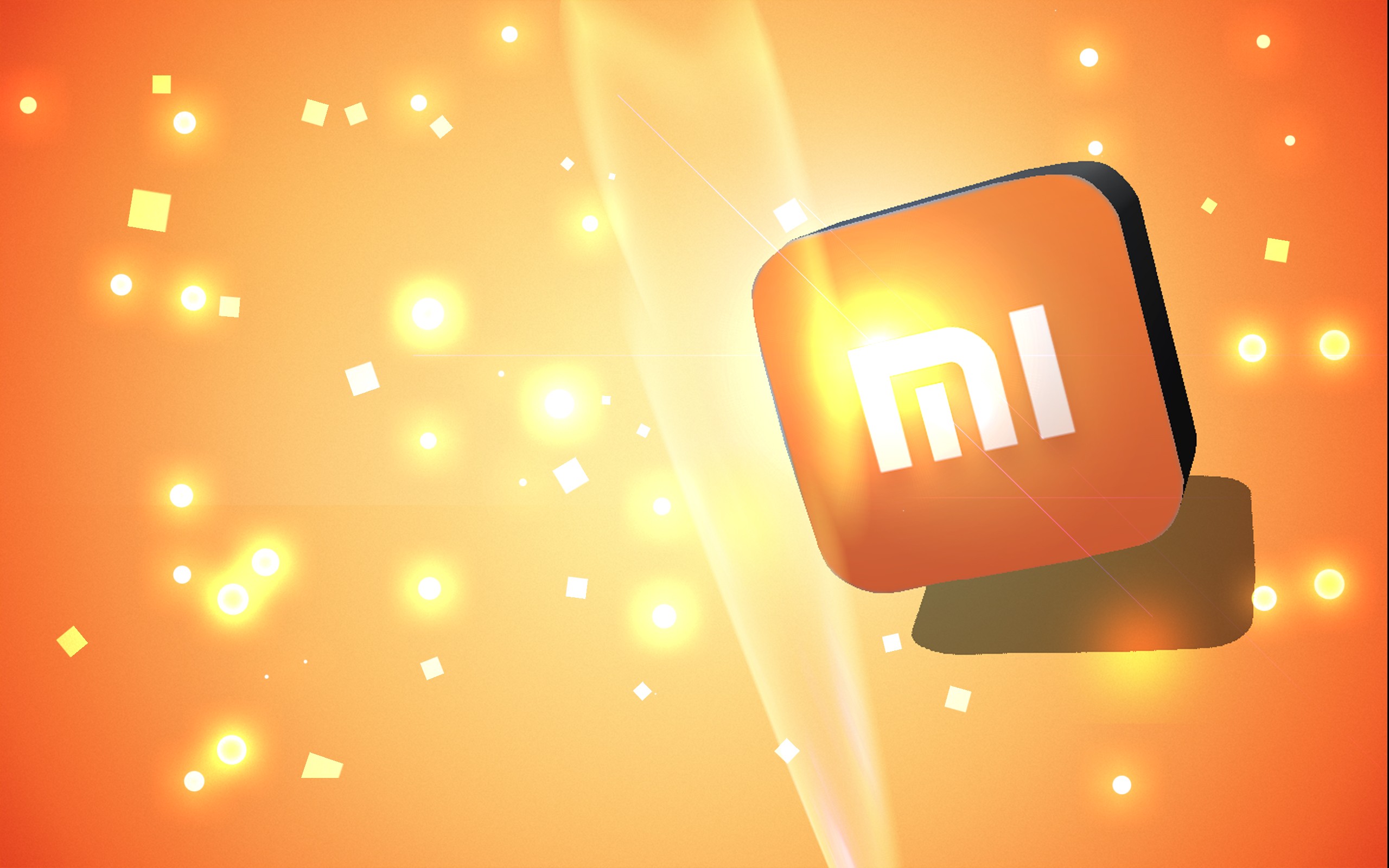 Xiaomi Orange Background Digital Art 2560x1600