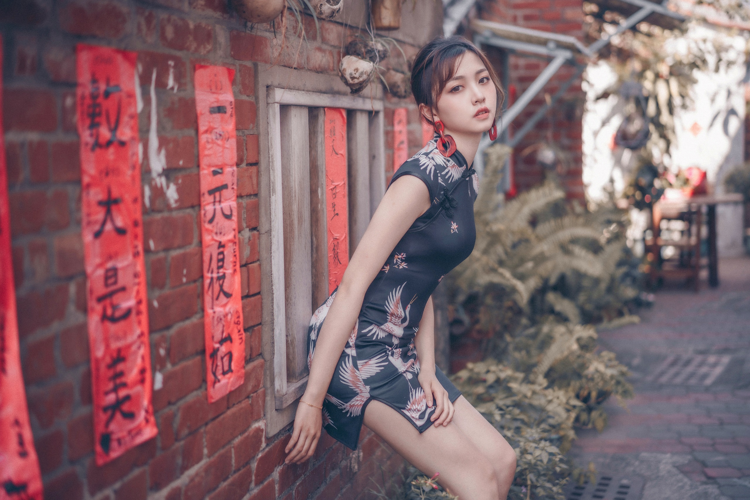 Urban Asia Asian Model Women Outdoors Women Qipao Cheongsam Chinese Dress 2560x1707