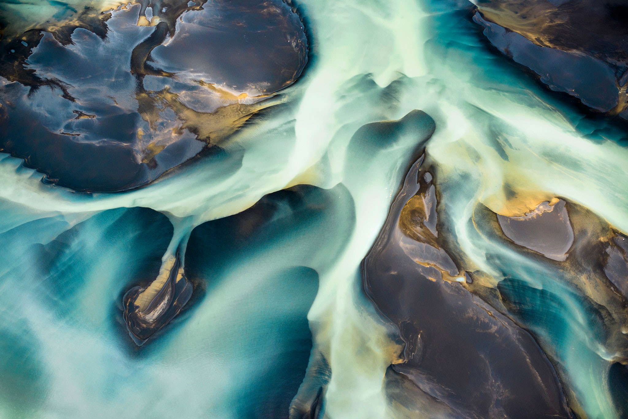 River River Delta Abstract Iceland 2048x1367