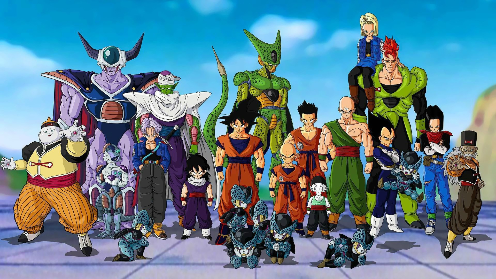 Dragon Ball Son Goku Cell Character Trunks Character Vegeta Gohan Krillin Android 17 Android 18 Tien 1920x1080