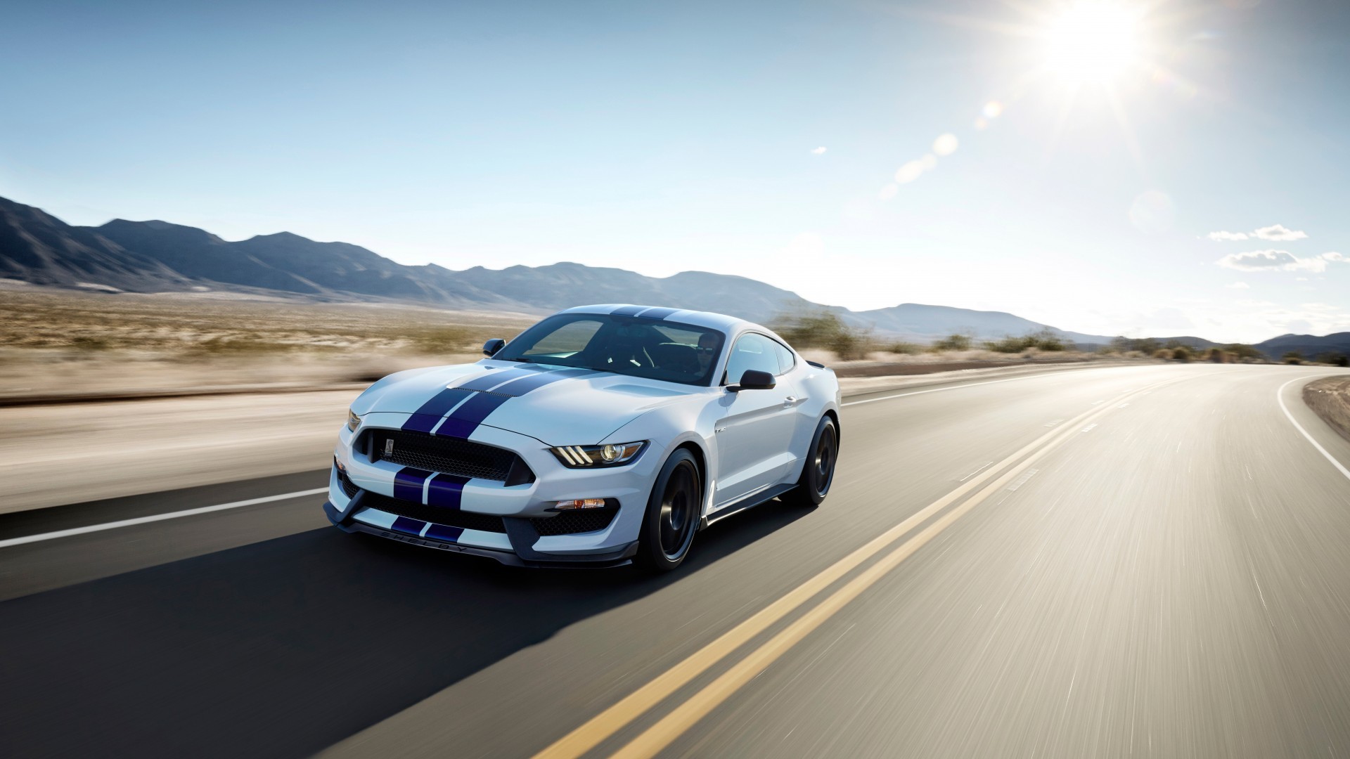 Car Ford Mustang Shelby Shelby GT350 Muscle Cars American Cars Coupe Road Racing Stripes 1920x1080