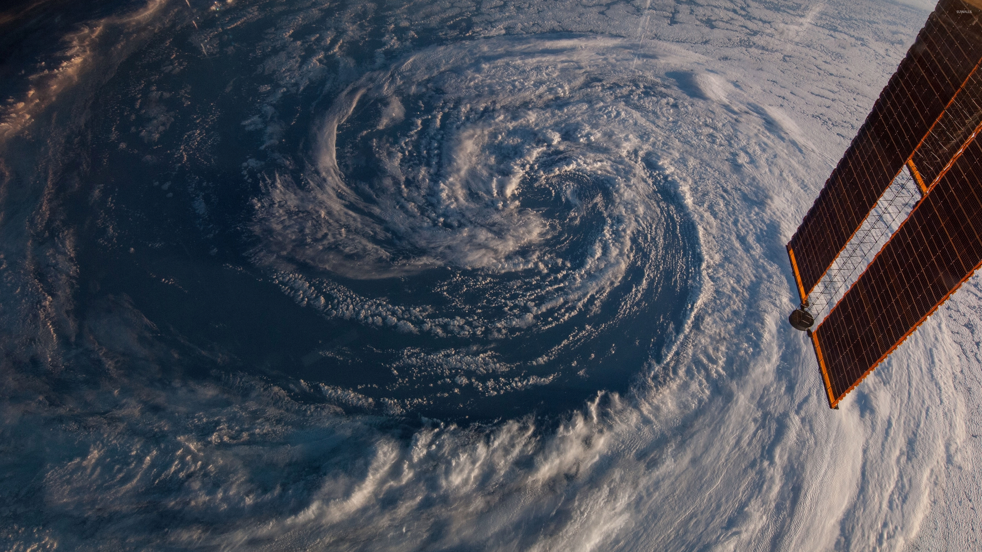 Space Space Station NASA Clouds Hurricane Spiral Satellite Storm Sea ISS Earth Orbital Stations Cycl 3840x2160