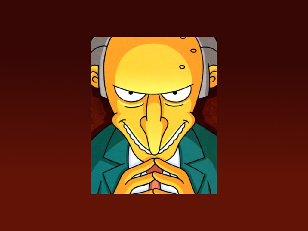 Montgomery Burns The Simpsons Evil Cartoon Red Background Red 1024x768