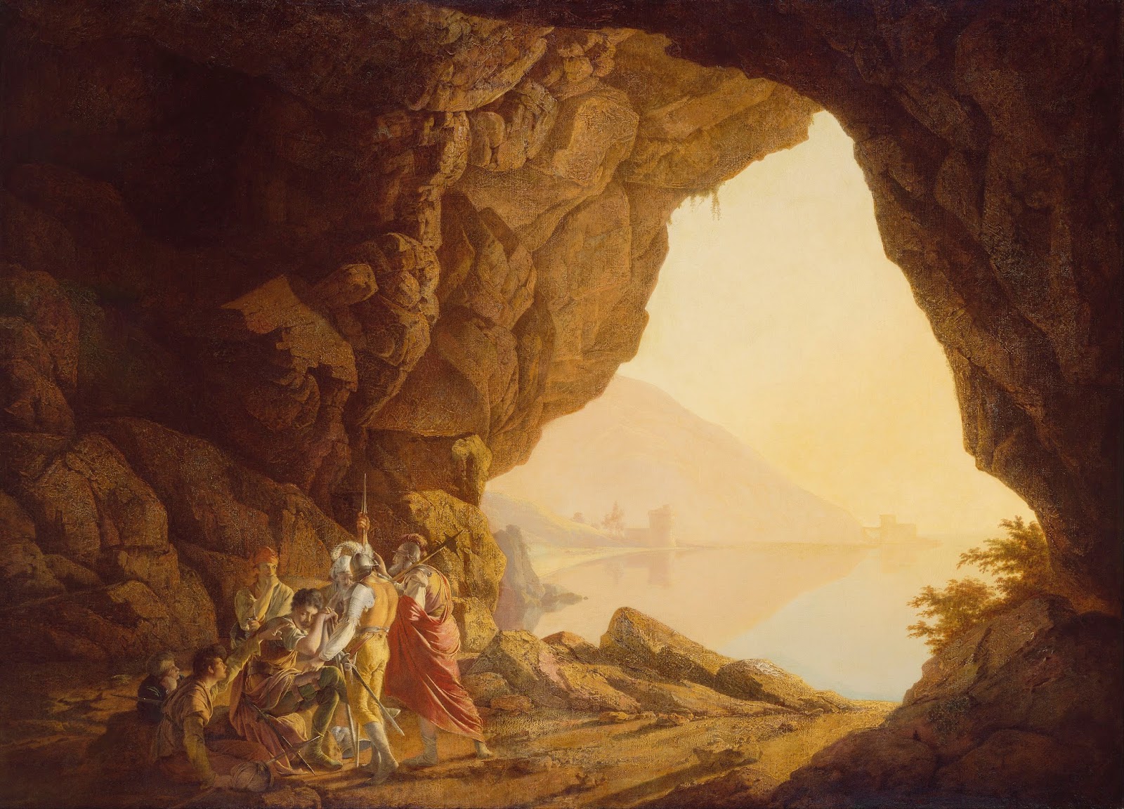 Joseph Wright Classic Art Painting Artwork Cave Men 1600x1152