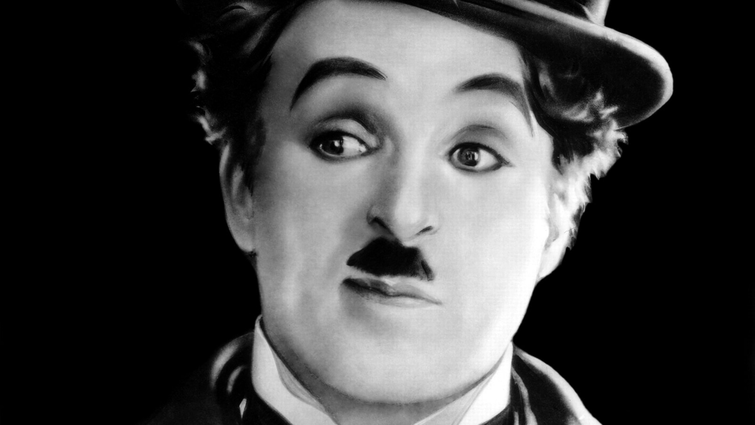 Charlie Chaplin Actor Face Monochrome Men 2560x1440