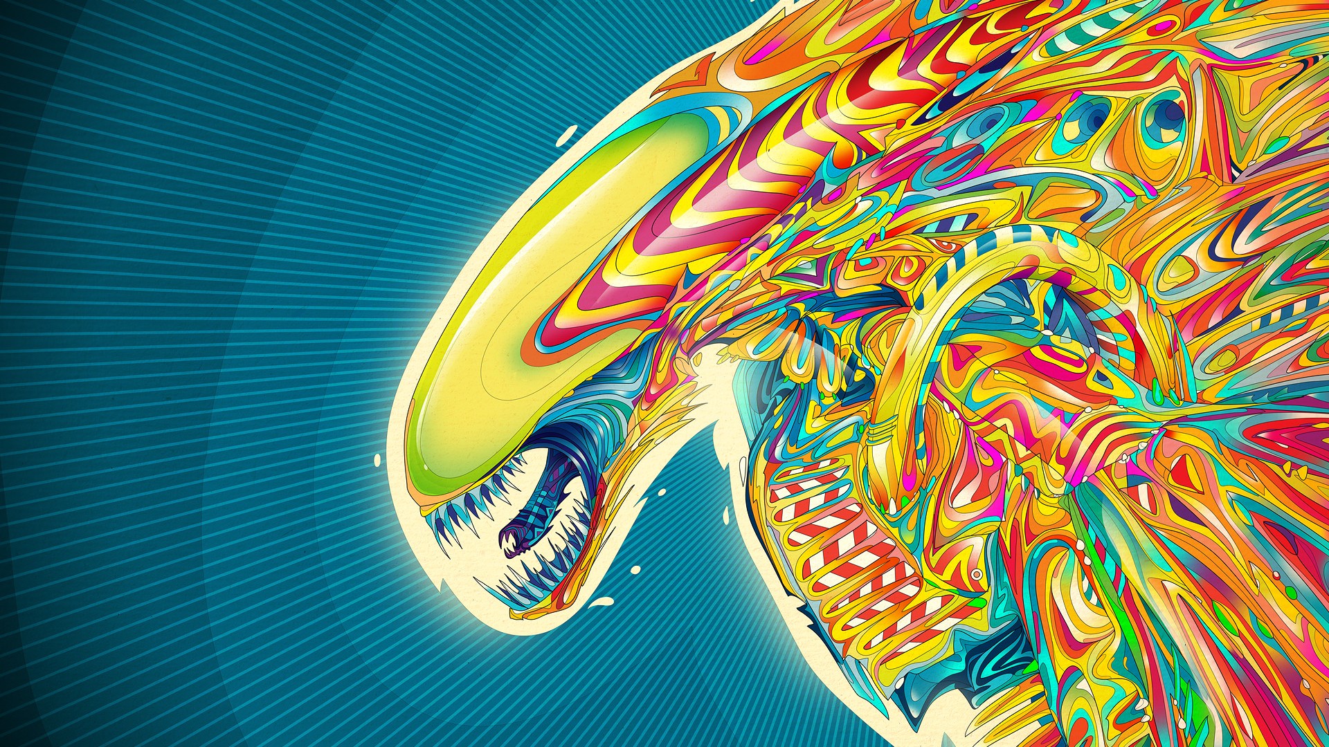 Xenomorph Aliens Alien Movie Alien Vs Predator Psychedelic 1920x1080