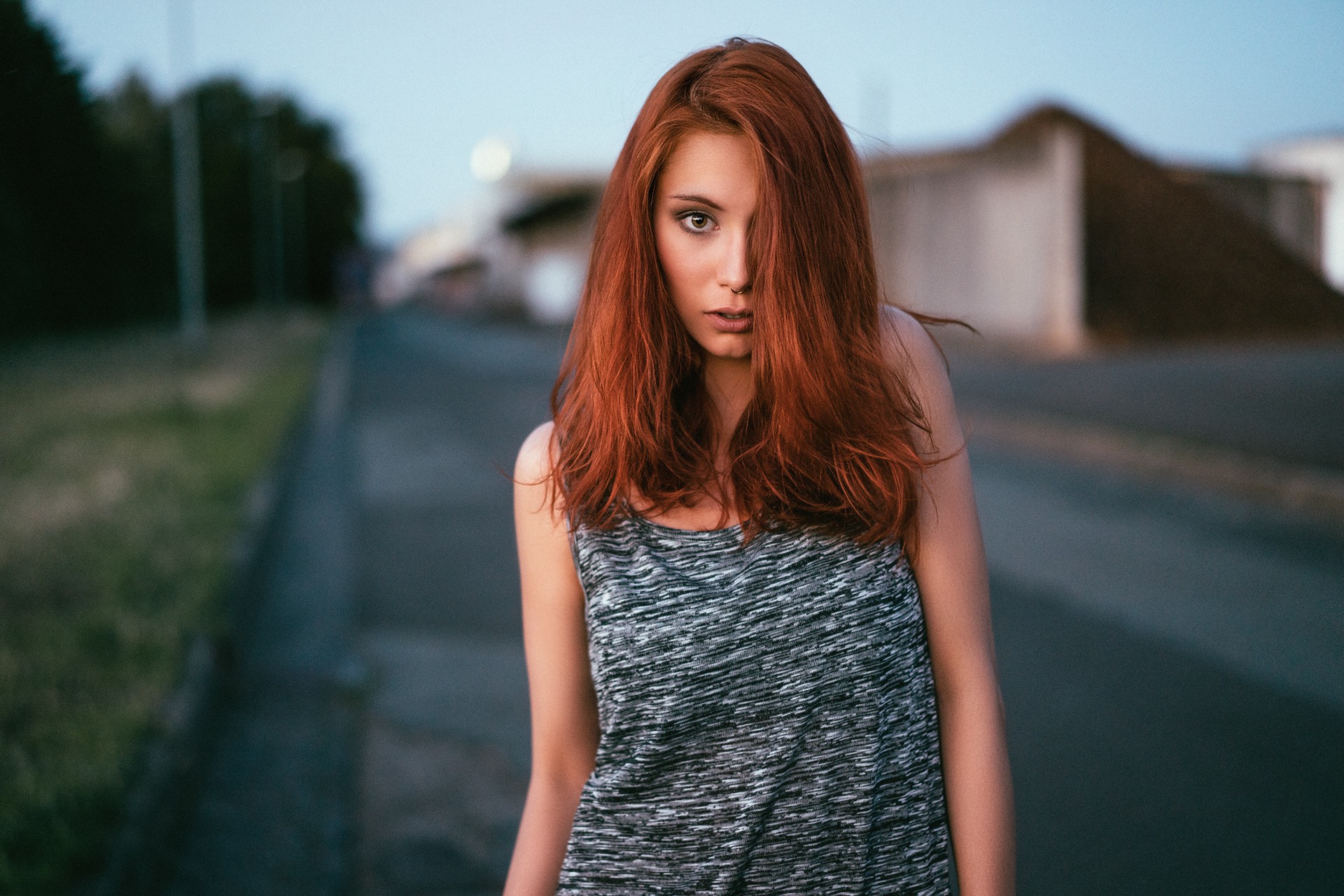 Victoria Ryzhevolosaya Women Model Redhead Face Portrait Nose Rings Wallpaper Resolution 