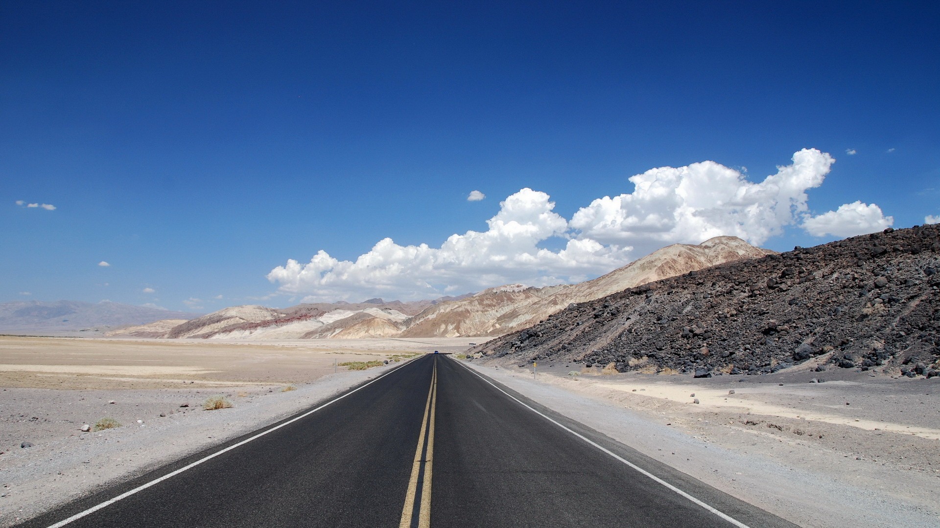 Landscape Road Desert Mountains Death Valley 1920x1080