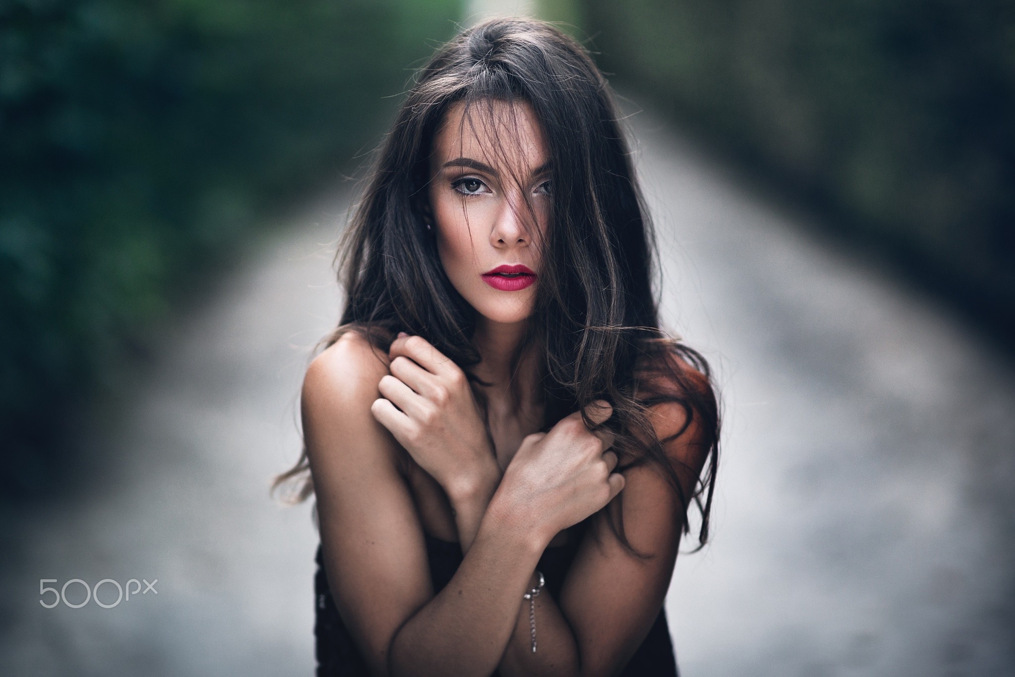 Luca Foscili Women Model Face Portrait Long Hair Looking At Viewer Brunette Straight Hair Lips Depth 2048x1367