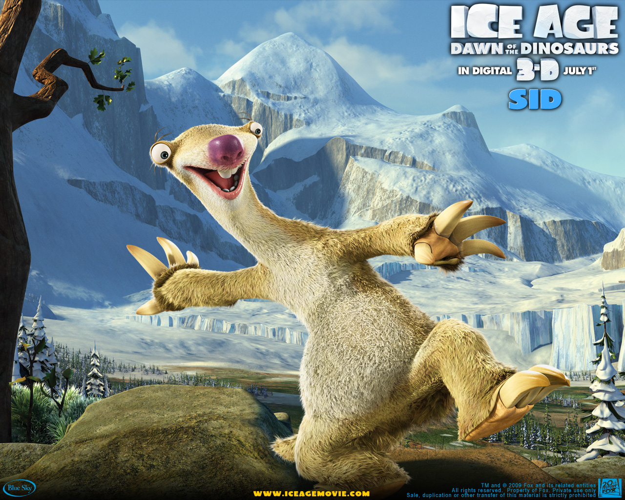 Ice Age Sid Ice Age 1280x1024