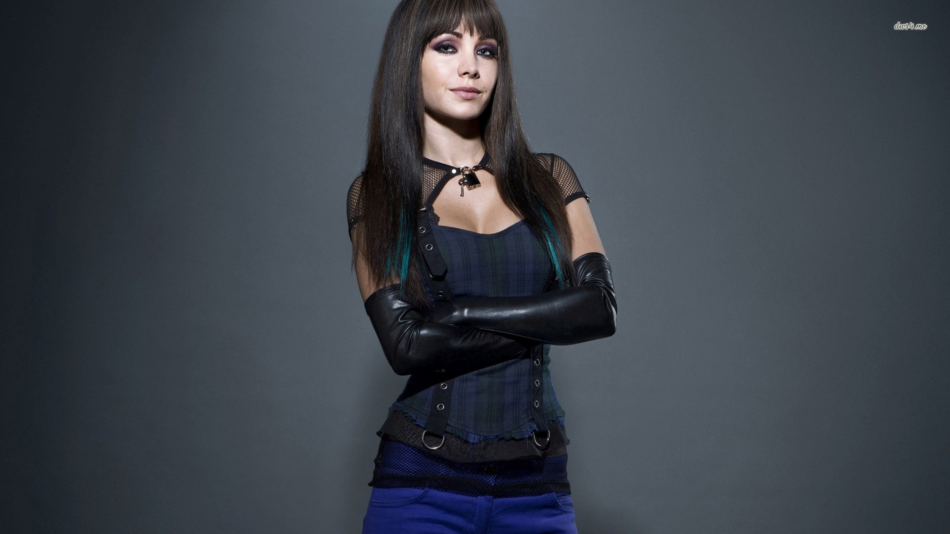 Lost Girl Ksenia Solo Model Arms Crossed Elbow Gloves 1920x1080