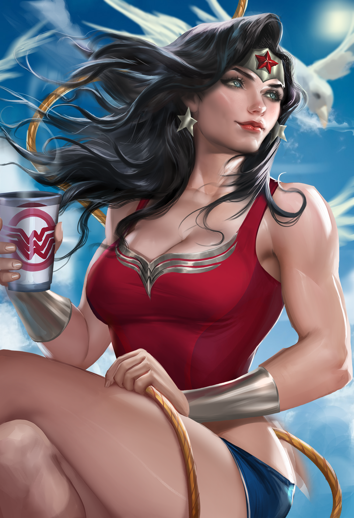 Sakimichan Realistic Wonder Woman DC Comics 1163x1700