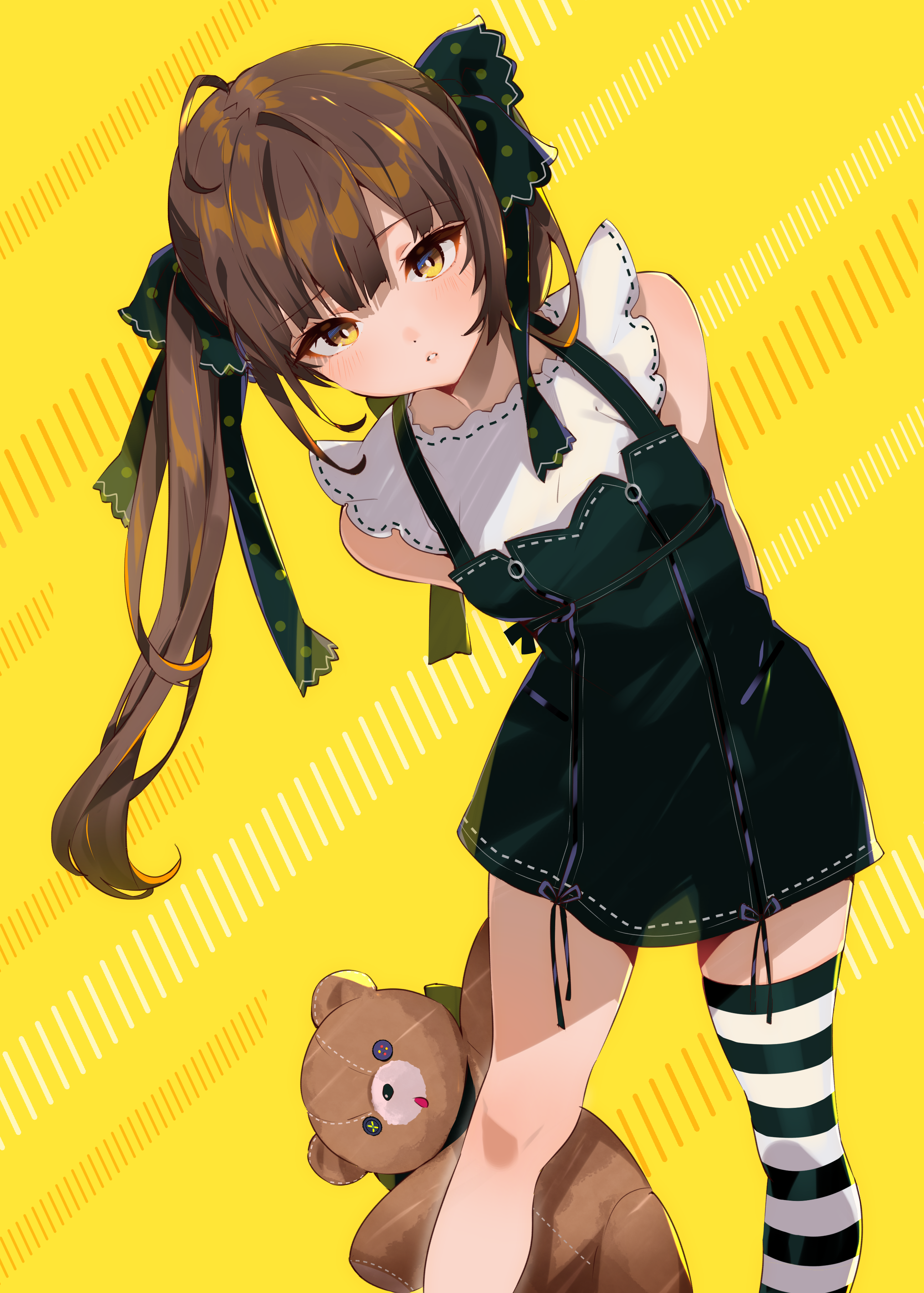Anime Anime Girls Simple Background Original Characters Brunette Ponytail Arutera 2591x3624