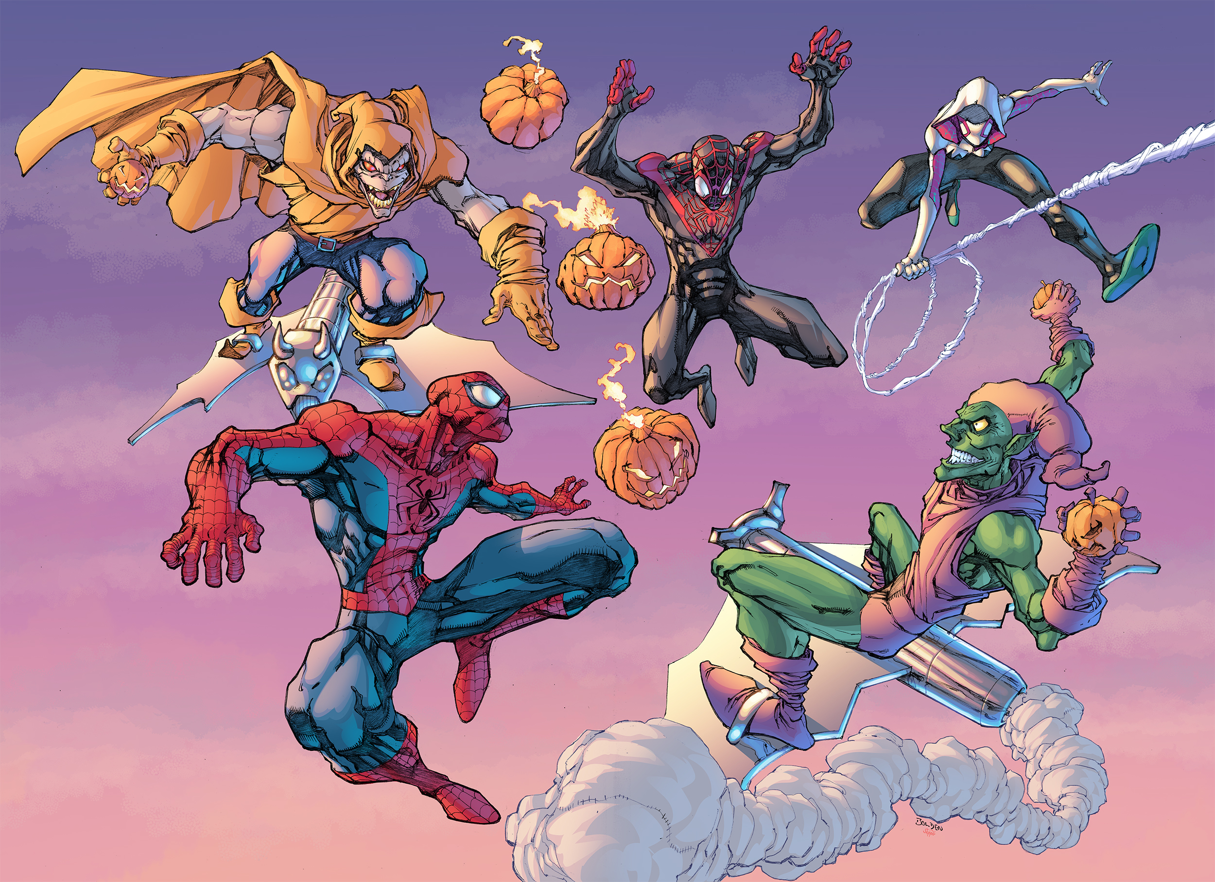 Marvel Comics Superior Spider Man Spider Man Spider Gwen Norman Osborn Green Goblin Hobgoblin Marvel 2500x1815