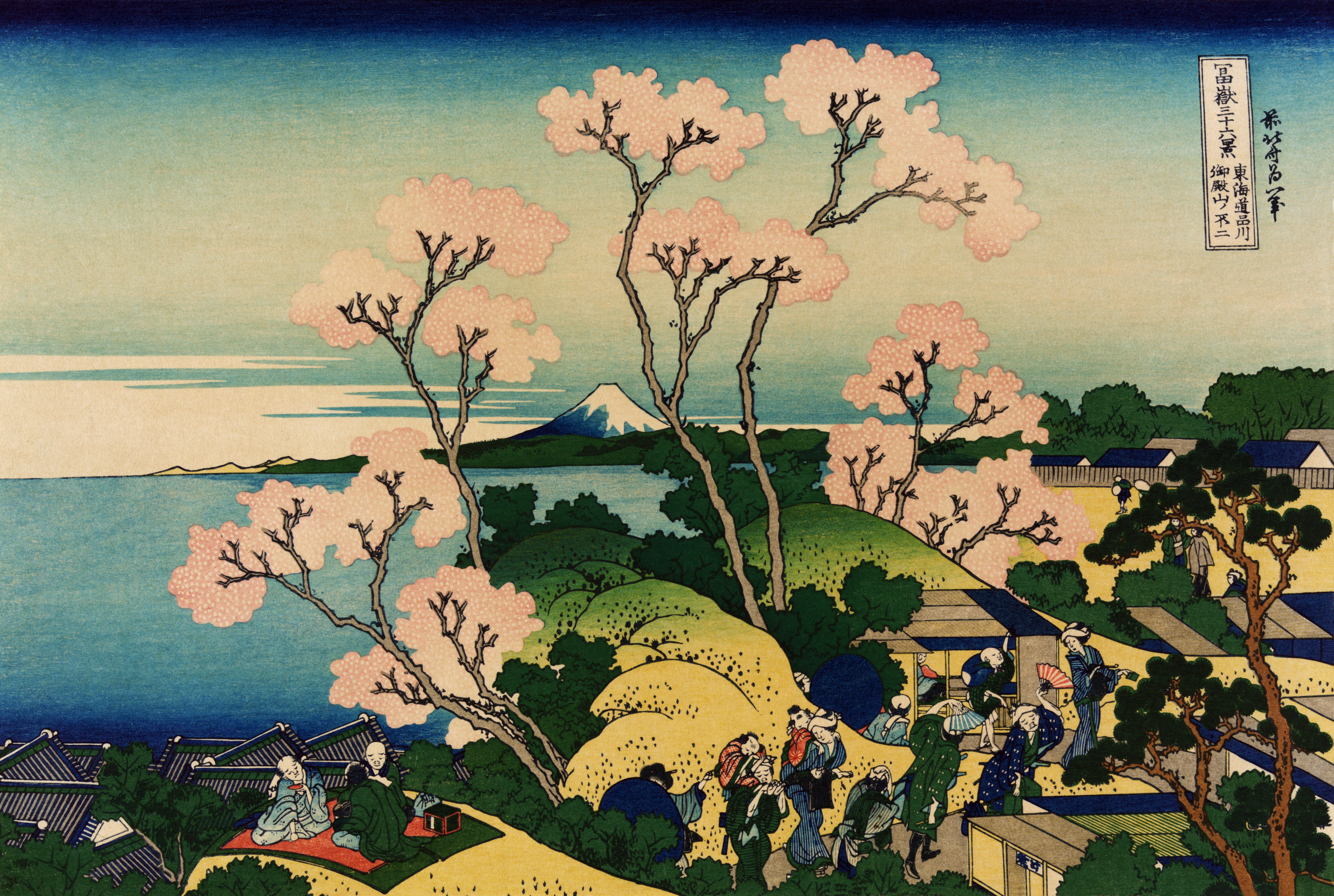Hokusai Japan Ink Cherry Blossom Mount Fuji 8455x5678