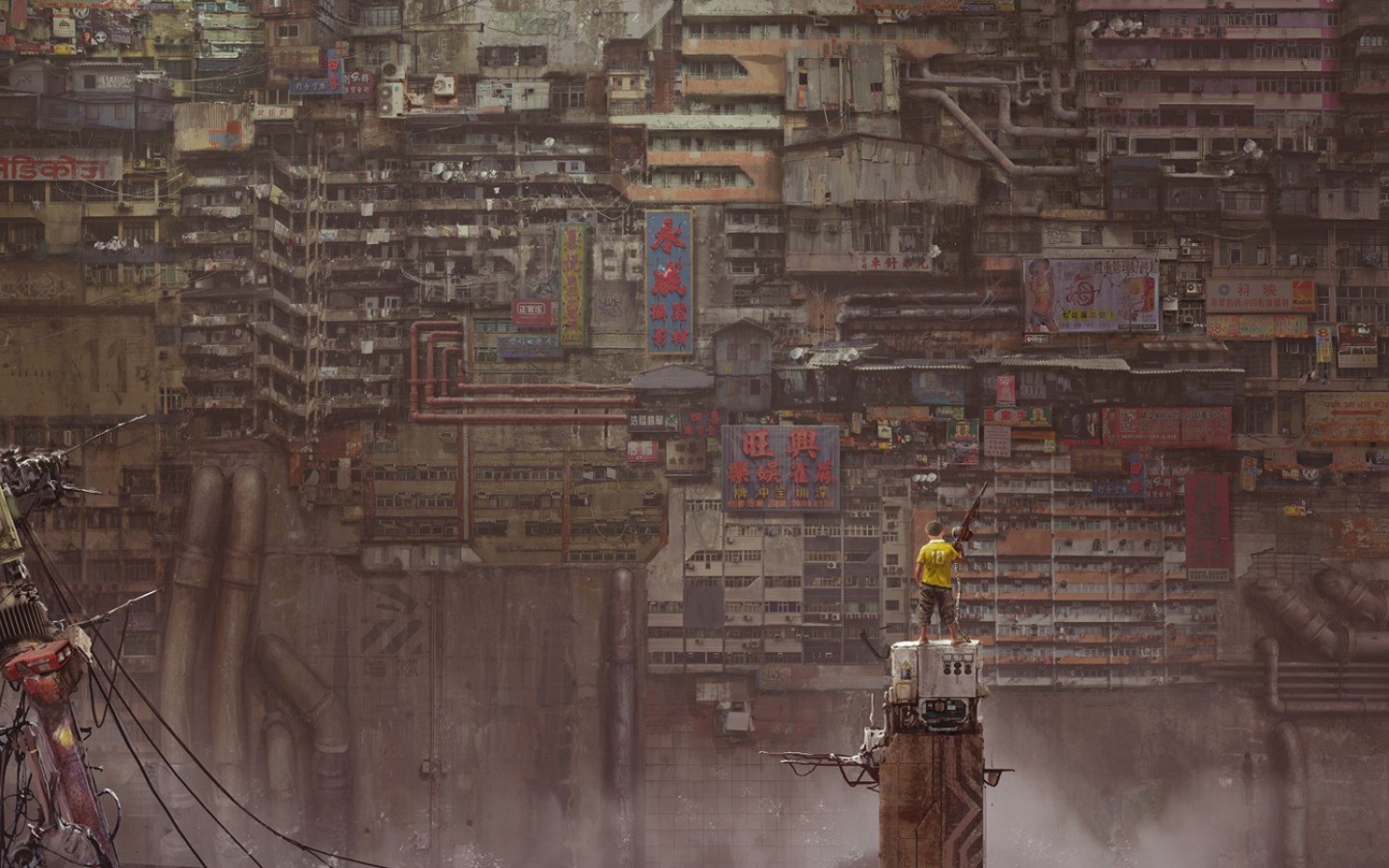 Apocalyptic Kuldar Leement Cityscape Artwork Edward Wong Hau Pepelu Tivrusky IV 3D CGi 1440x900