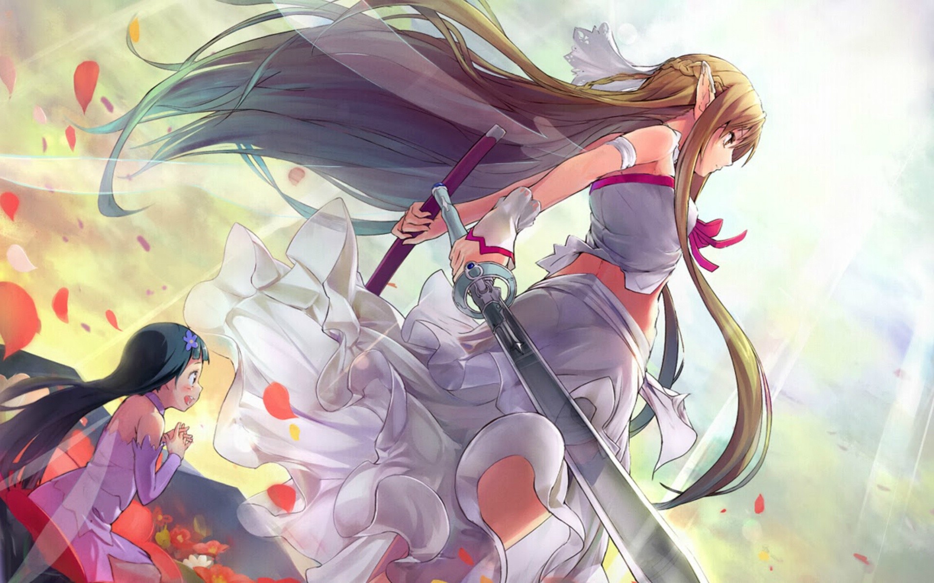 Anime Girls Anime Artwork Sword Art Online Yui MHCP001 Yuuki Asuna 1920x1200