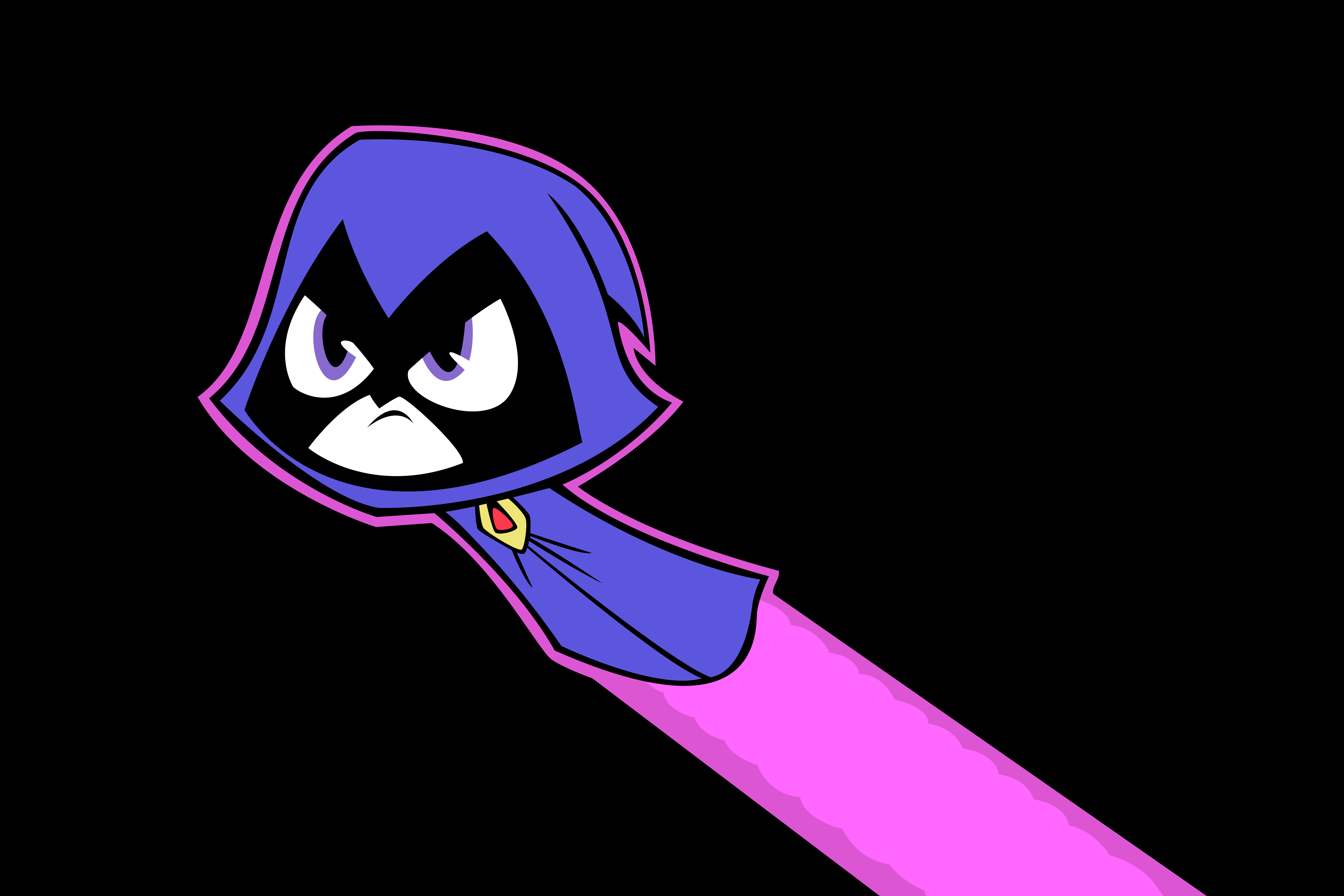 Teen Titans Raven Character Simple Background Purple Eyes 9000x6000