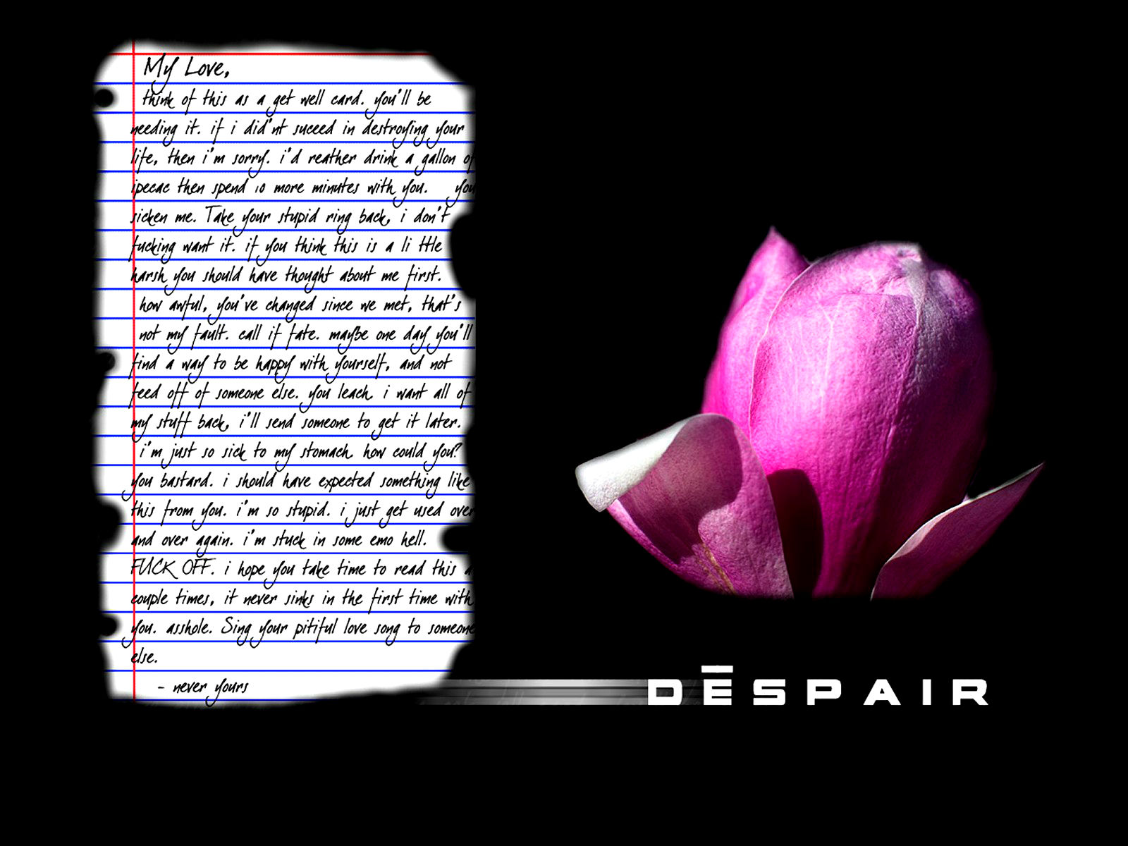 Despair Sadness Love Mood Gothic Sadic 1600x1200