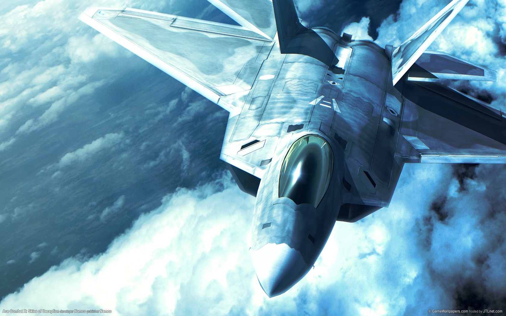 Ace Combat Video Games Military Aircraft F 22 Raptor Cyan 1680x1050