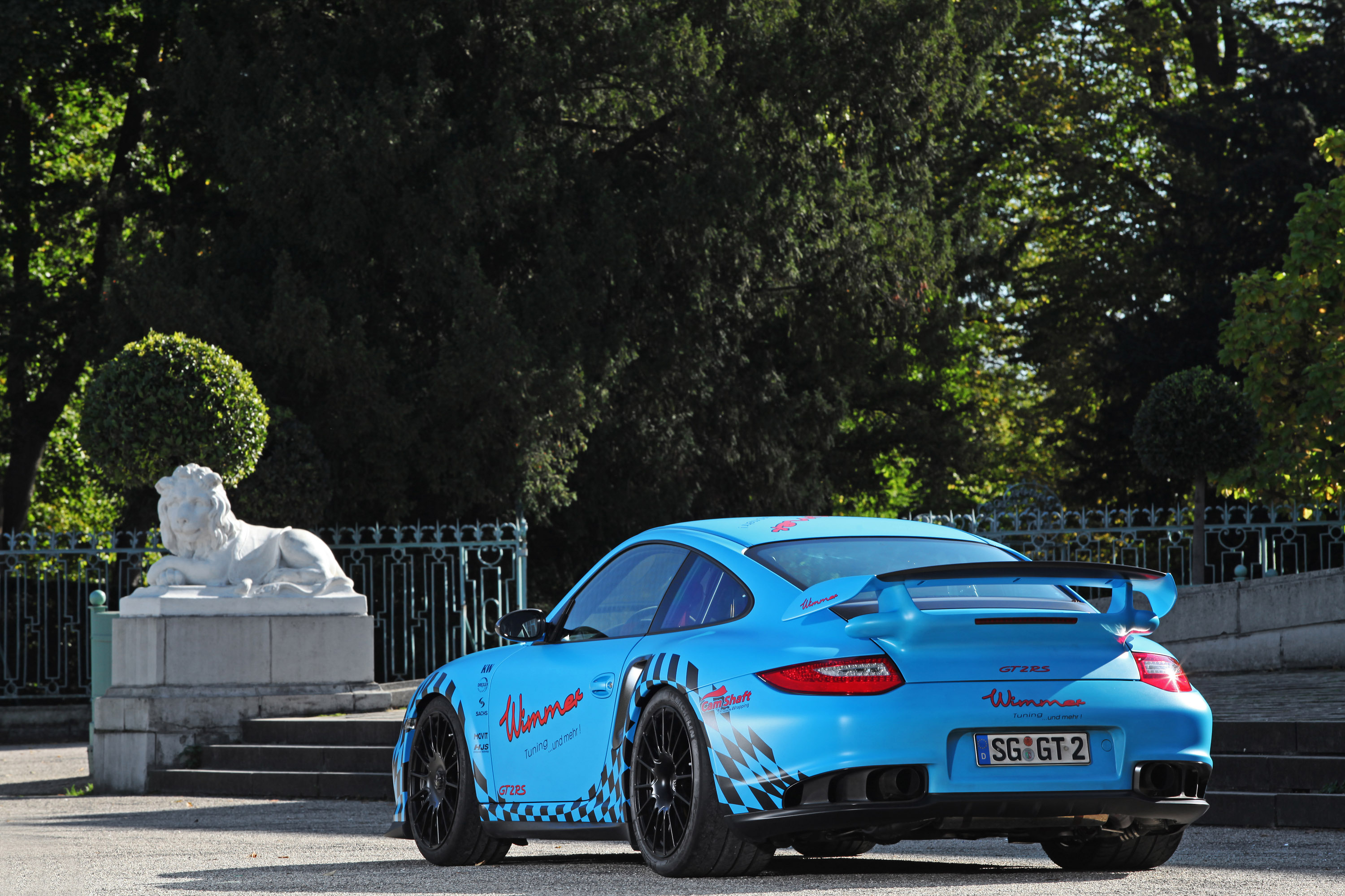 Porsche 911 GT2 Blue Car 3000x2000