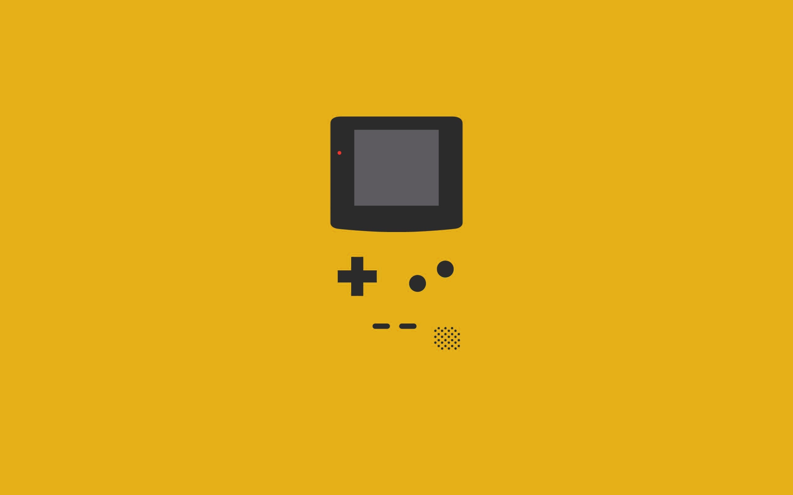 GameBoy Minimalism Yellow Video Games Yellow Background 2560x1600