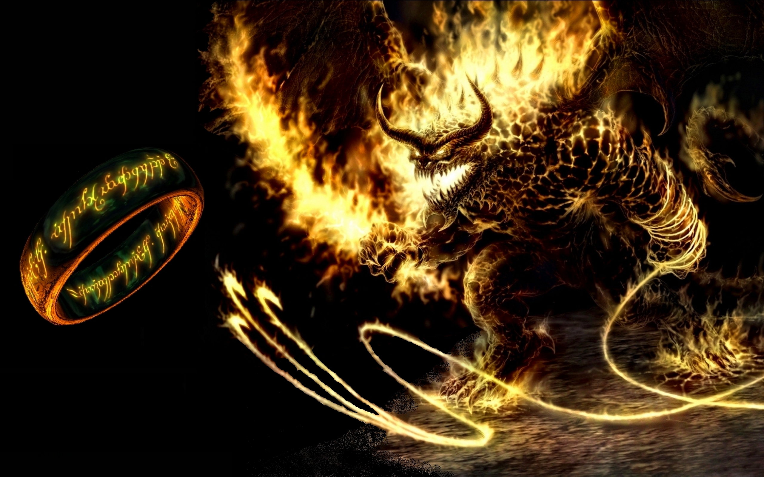 Lord Of The Rings Shadow Flame Balrog Lord Of The Rings 2560x1600