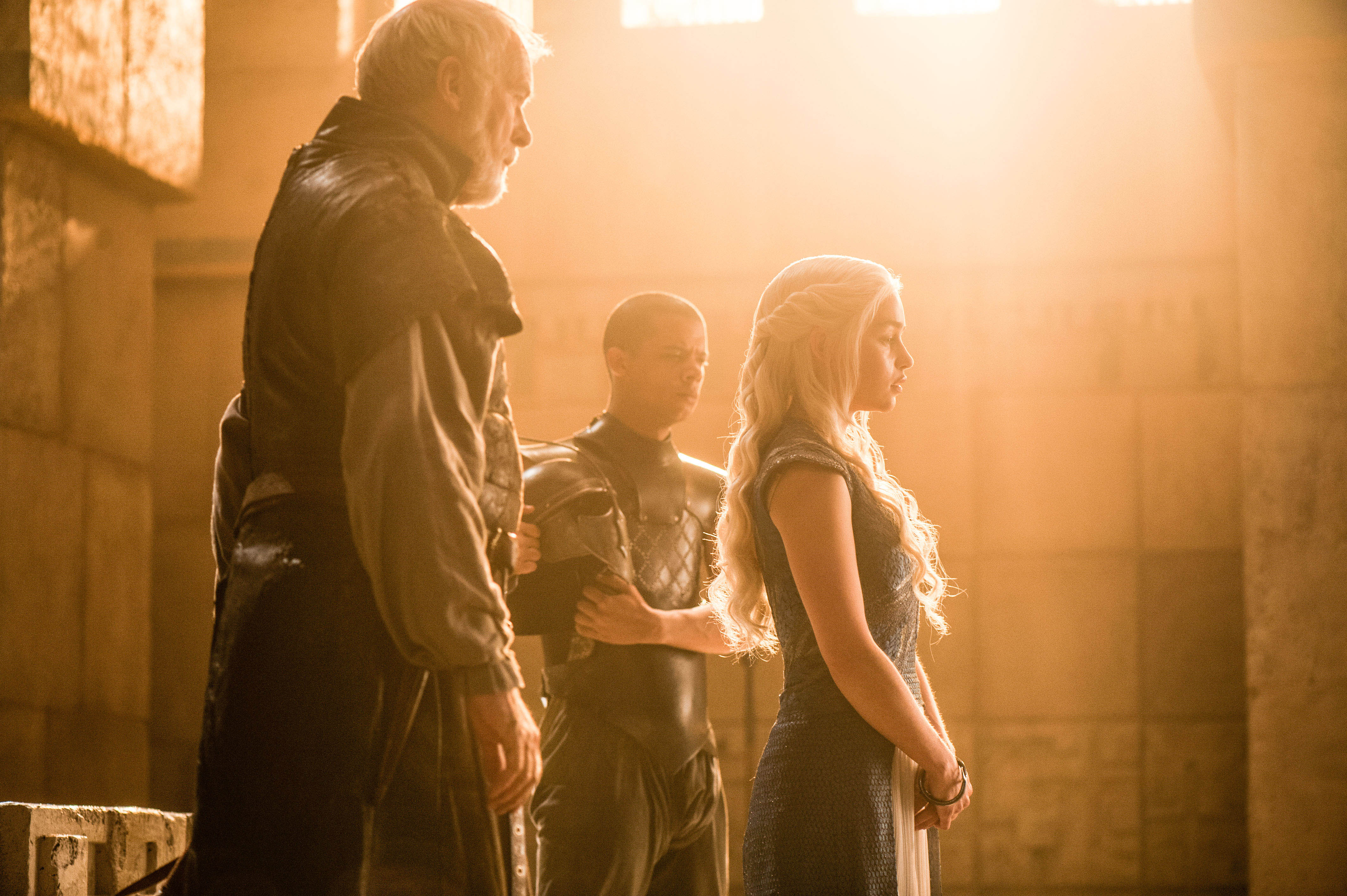 Barristan Selmy Grey Worm Daenerys Targaryen Ian McElhinney Jacob Anderson Emilia Clarke 4256x2832