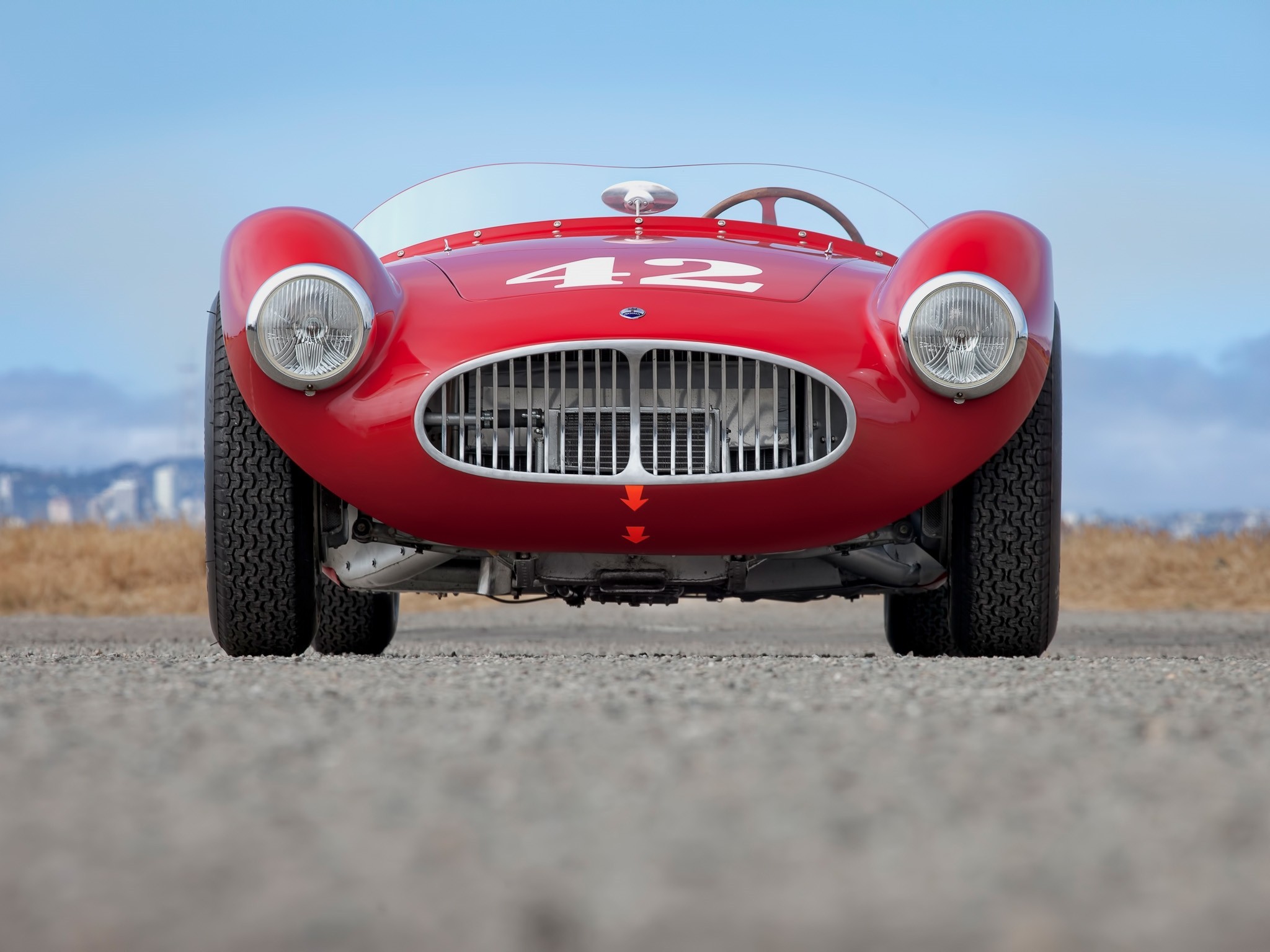 Car Oldtimers Red Cars Vehicle Frontal View 2048x1536