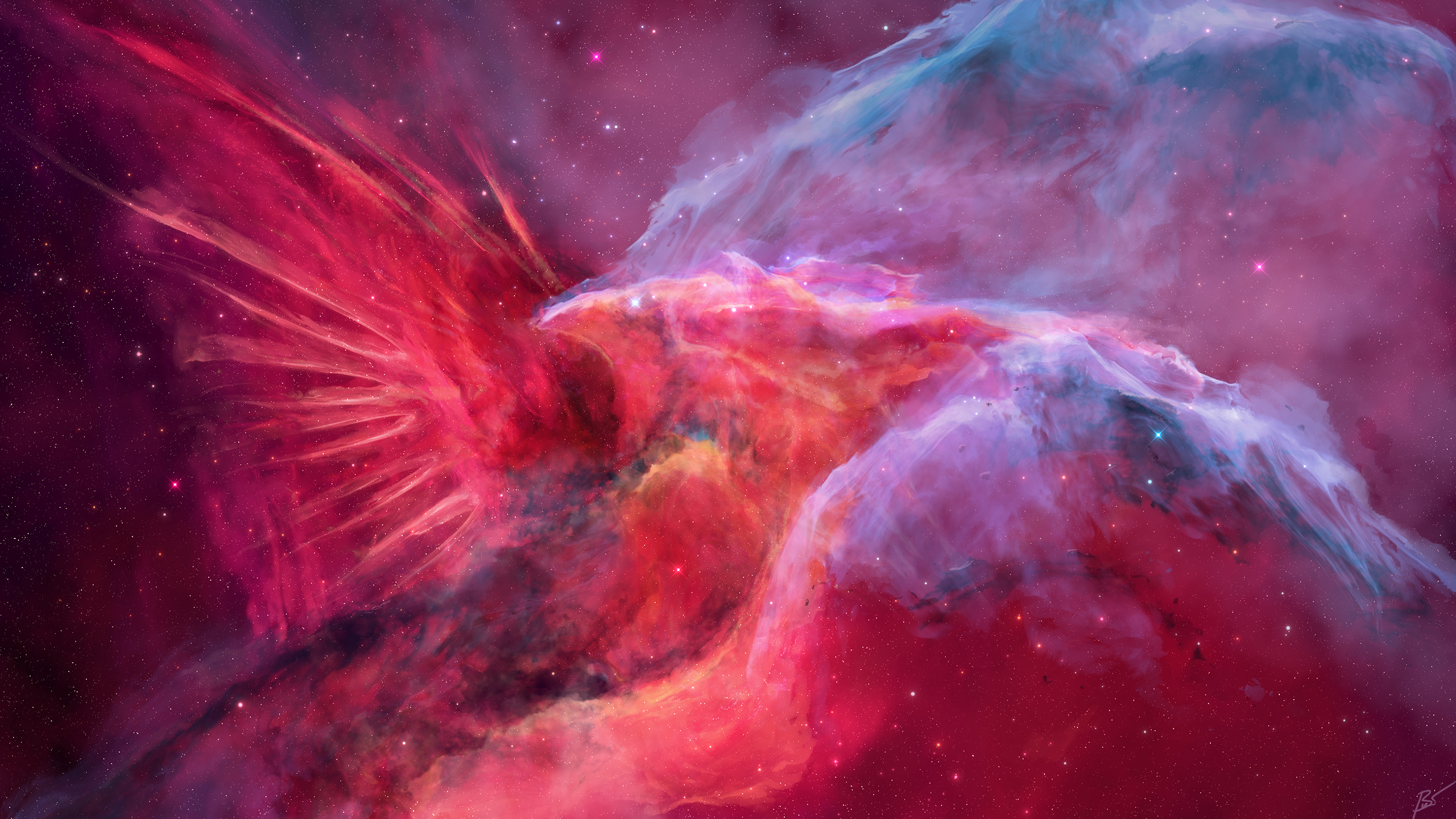 Cardinals Nebula Space Art JoeyJazz 2560x1440