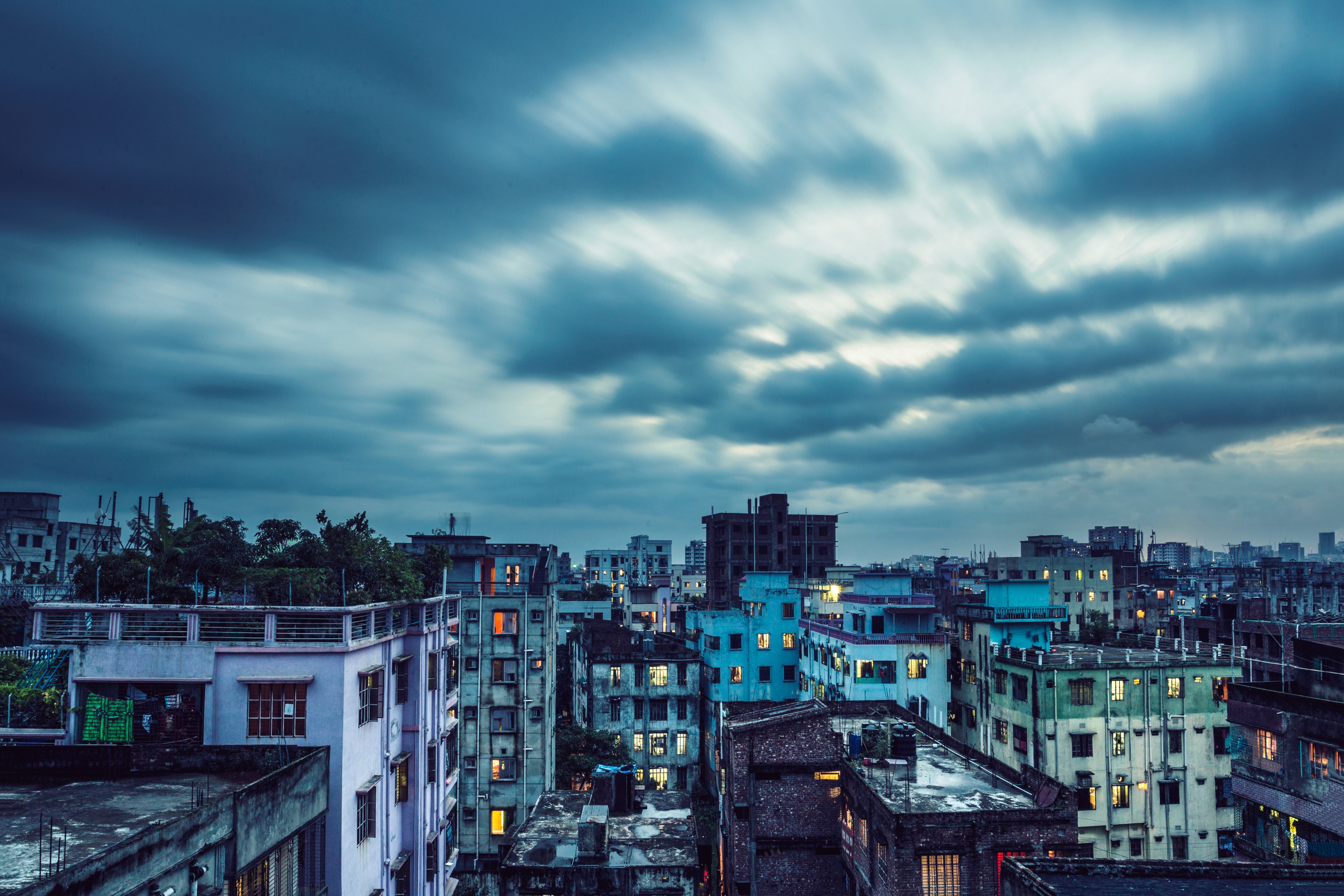 City Bangladesh Sky Blue Long Exposure Blue 5018x3347