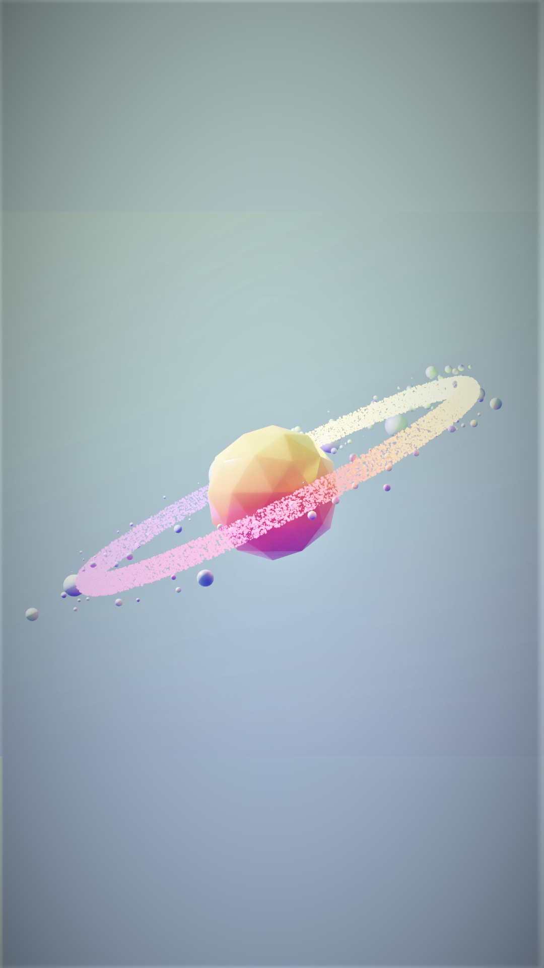 Minimalism 3D Abstract Planet Digital Art Planetary Rings Space Art Simple Background 1080x1920