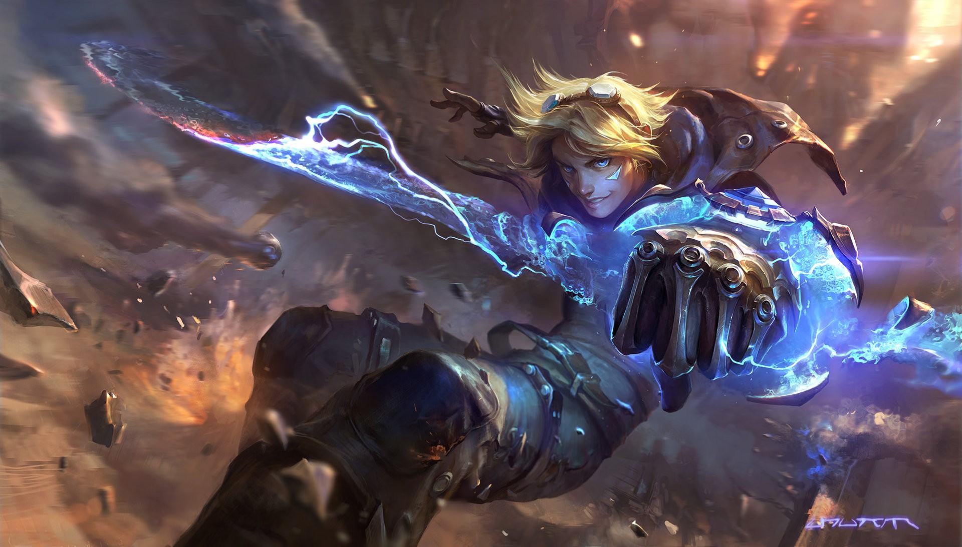 Ezreal League Of Legends Video Games Artwork Concept Art 1920x1093