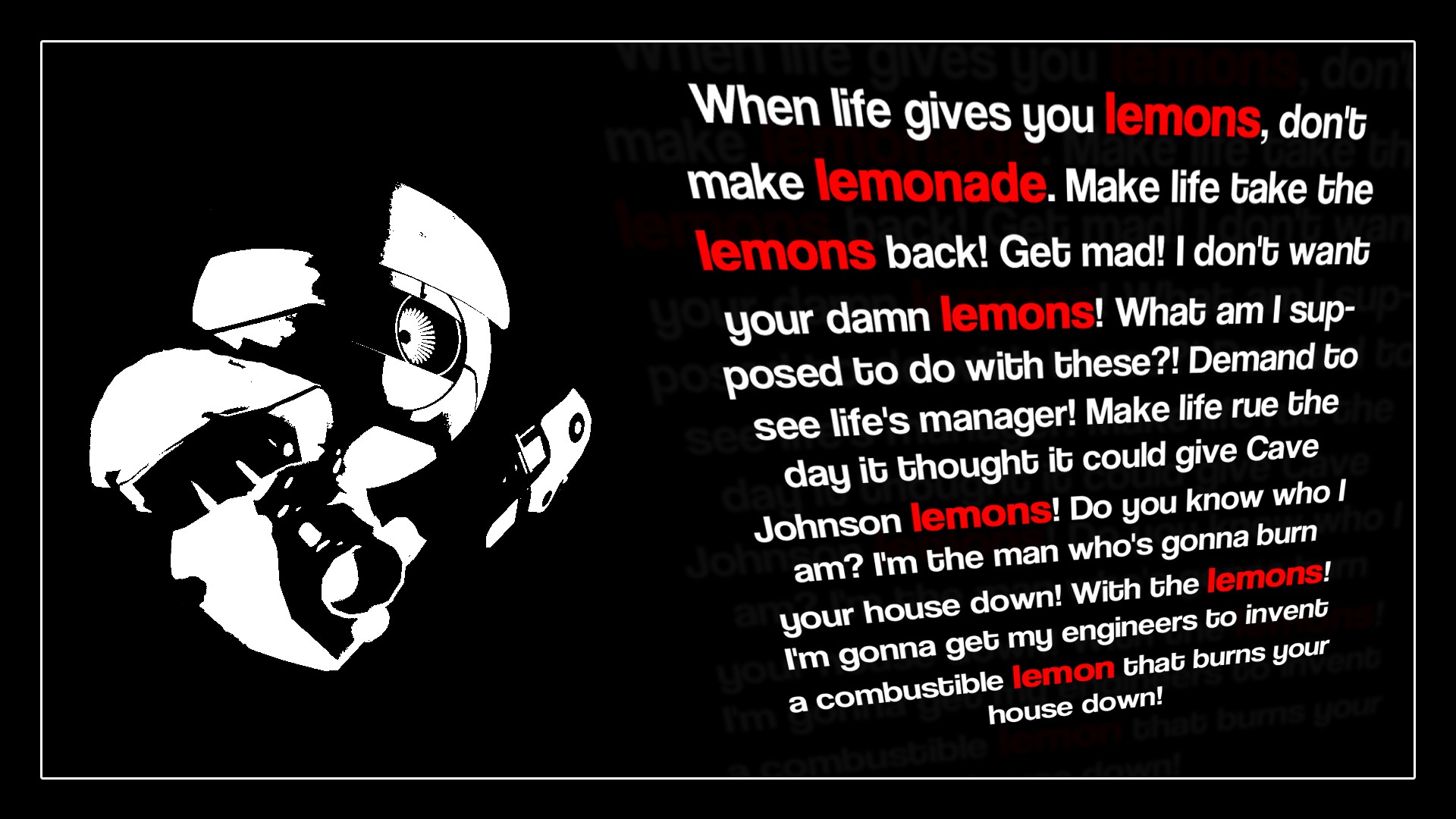 Portal Game Portal 2 Cave Johnson Quote Text Video Games 1920x1080