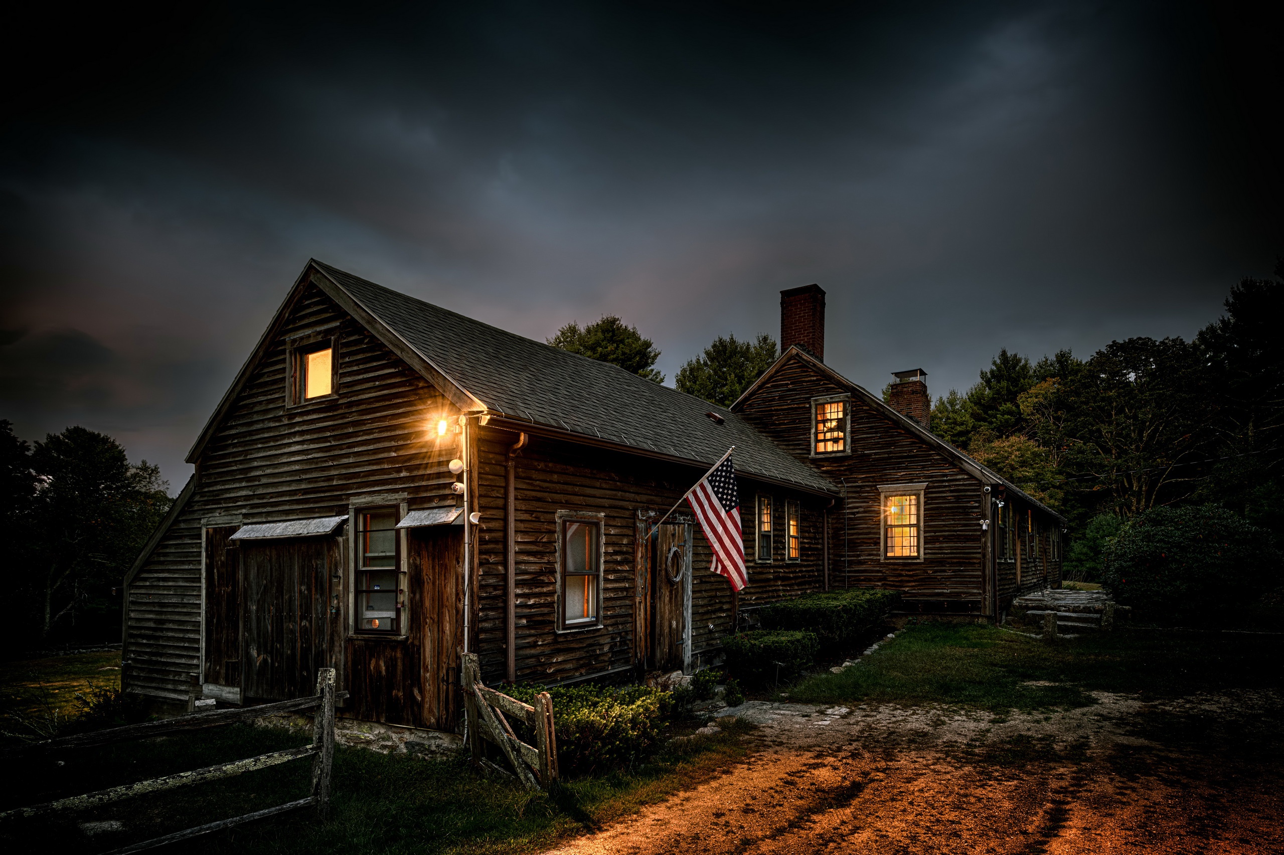 Rhode Island USA Dark House Building Freedom Wood 2560x1705