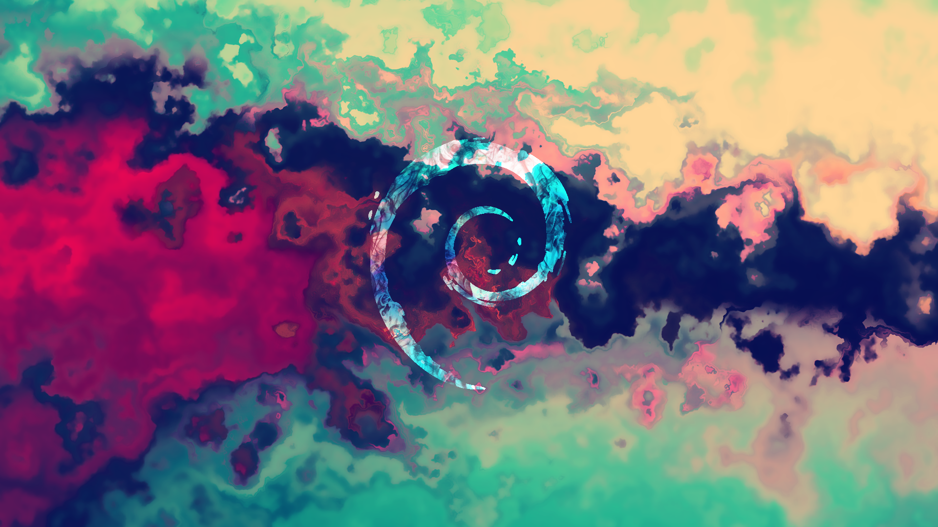 Linux Debian Operating System Abstract Colorful Digital Art 1920x1080