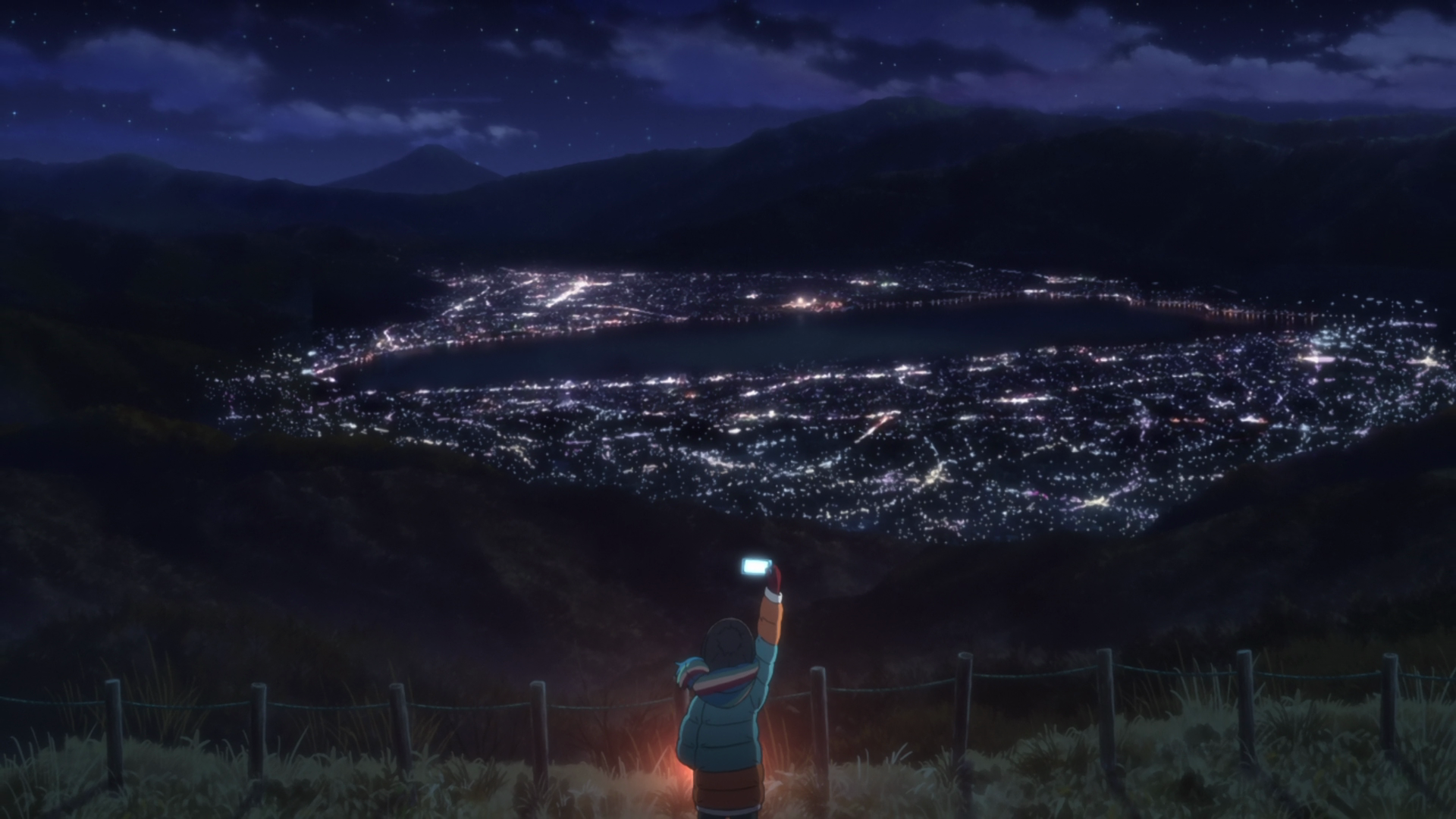 Yuru Camp Night View Anime Night Sky 1920x1080