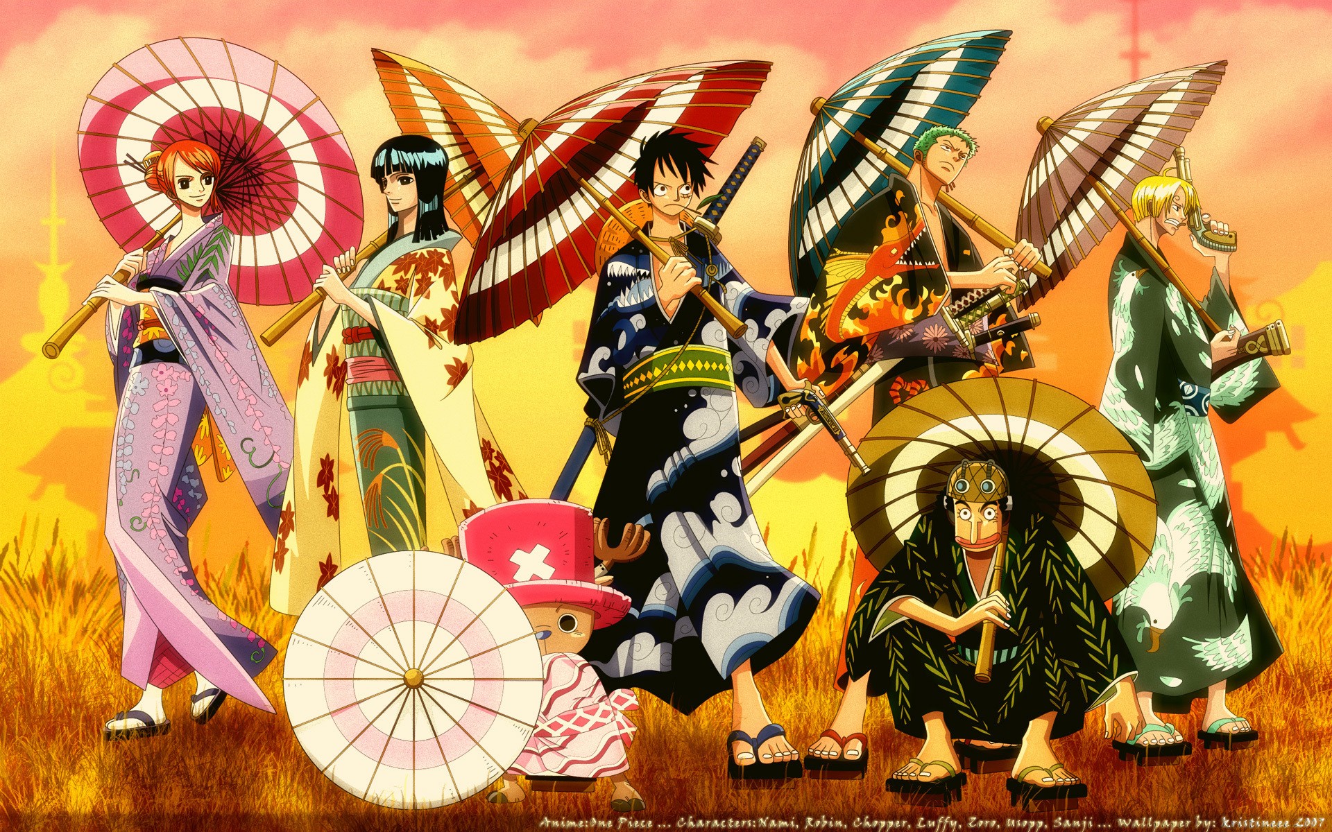 One Piece Traditional Clothing Anime Monkey D Luffy Nami Nico Robin Tony Tony Chopper Usopp Sanji Ro 1920x1200