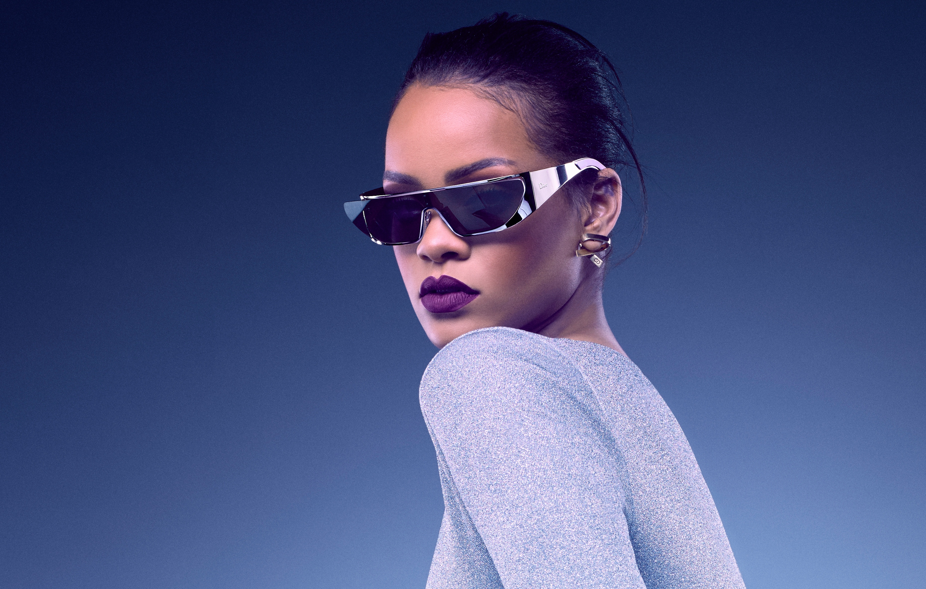 Rihanna Singer Barbadian Sunglasses Lipstick Brunette 3713x2364