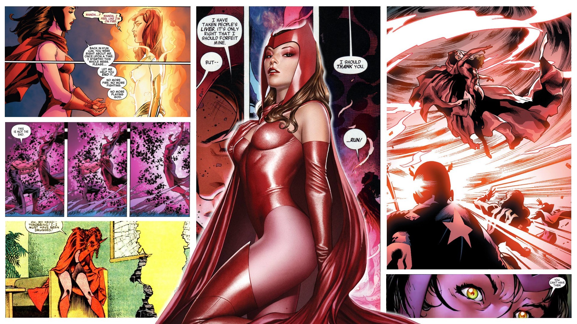 Scarlet Witch Superheroines Marvel Comics Comics Panels 1920x1080