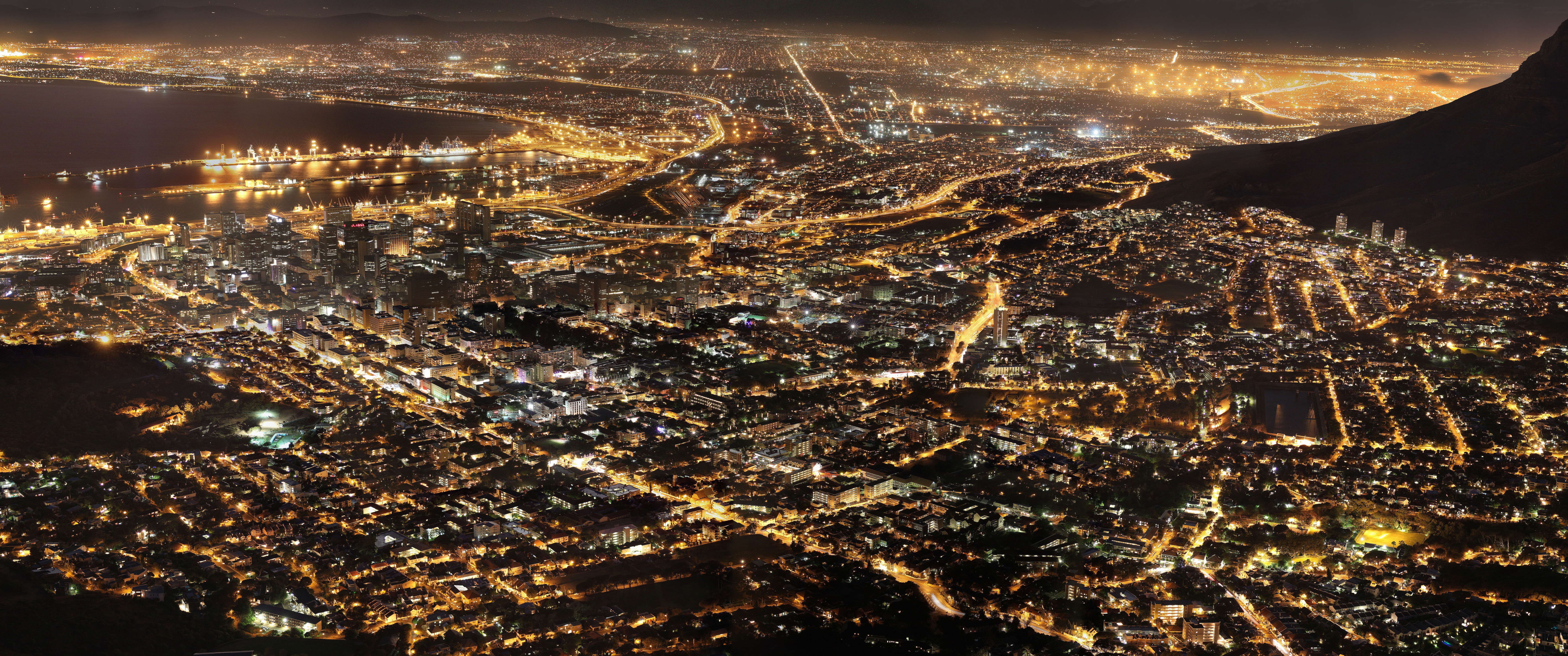 High View Night Lights Athens 6880x2880