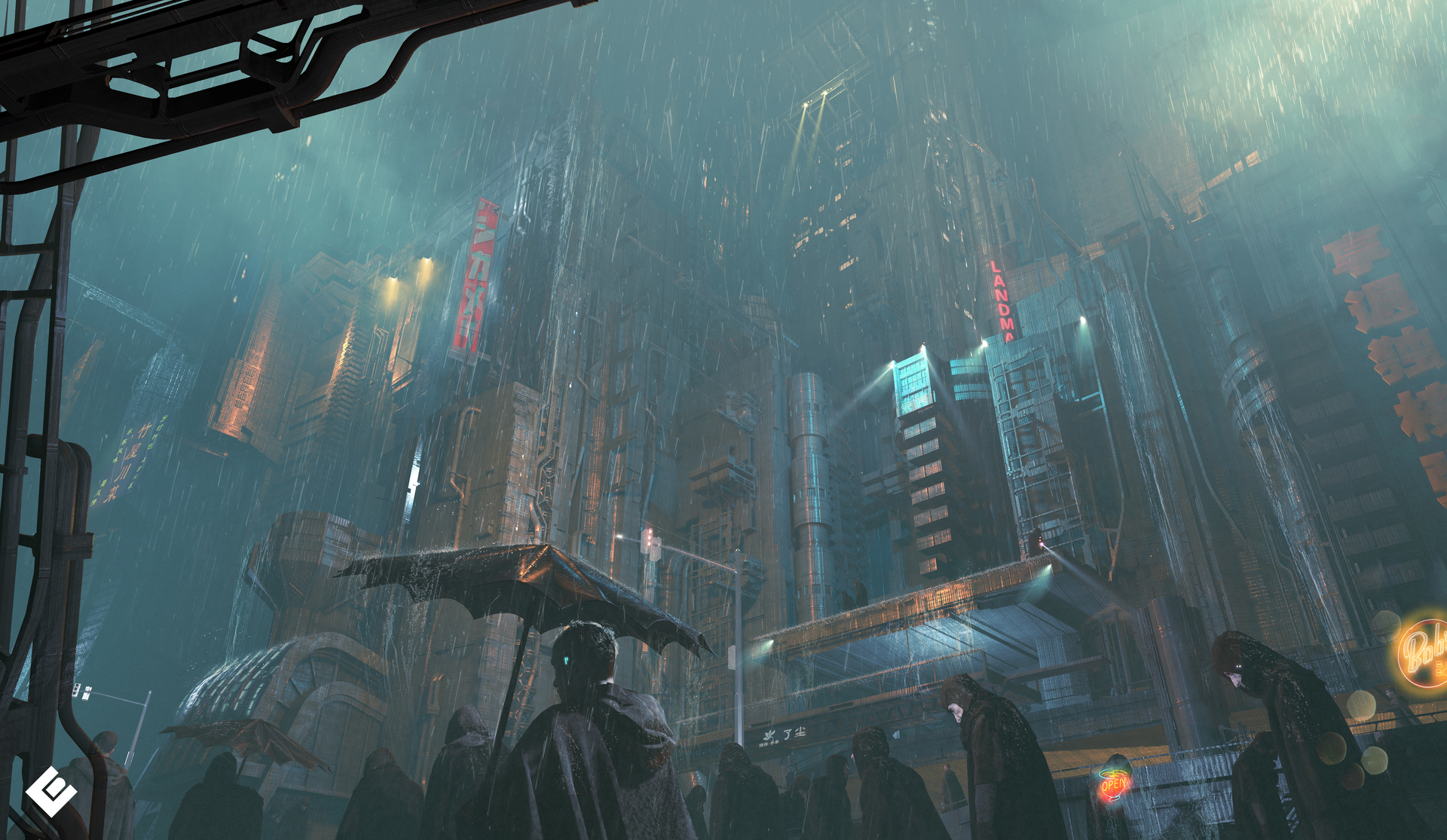 3d Design Concept Art Illusion Illustration Matte Painting City Cyberpunk Rain 1920x1115