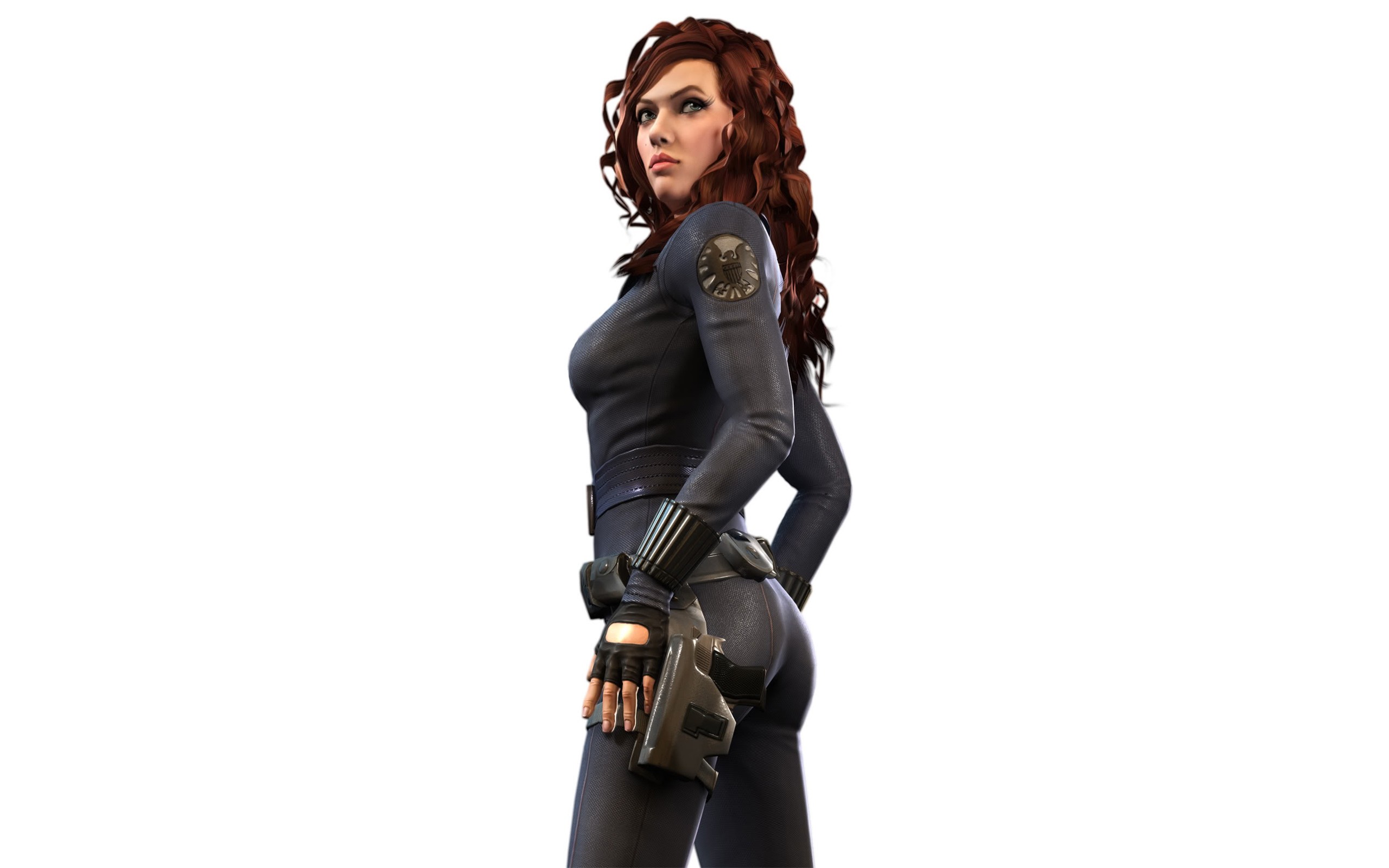 Black Widow Scarlett Johansson Iron Man 2 Render Marvel Comics The Avengers 2560x1600